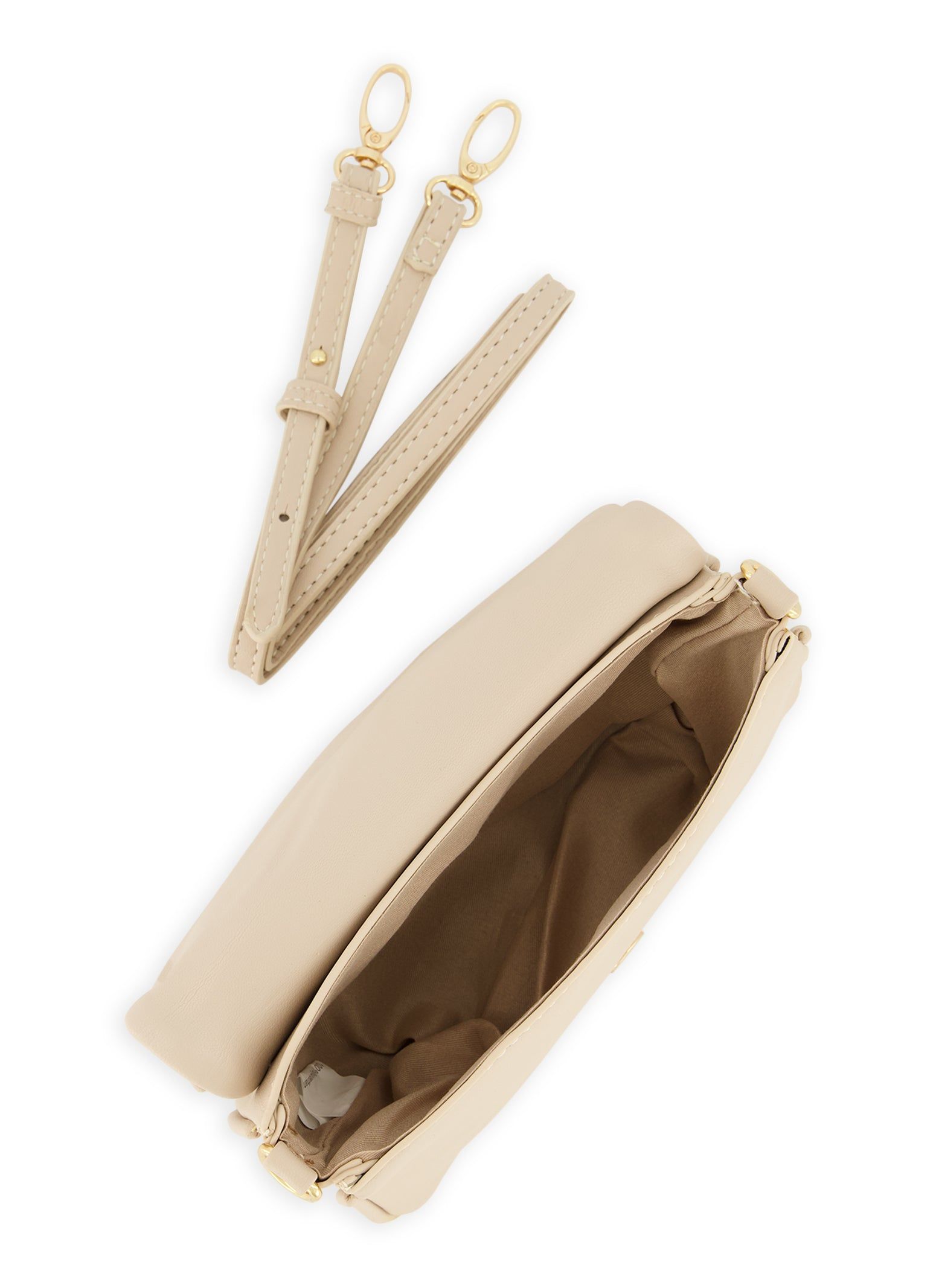 Chain Detail Faux Leather Chevron Crossbody Bag sold by Rainbow product image thumbnail 5