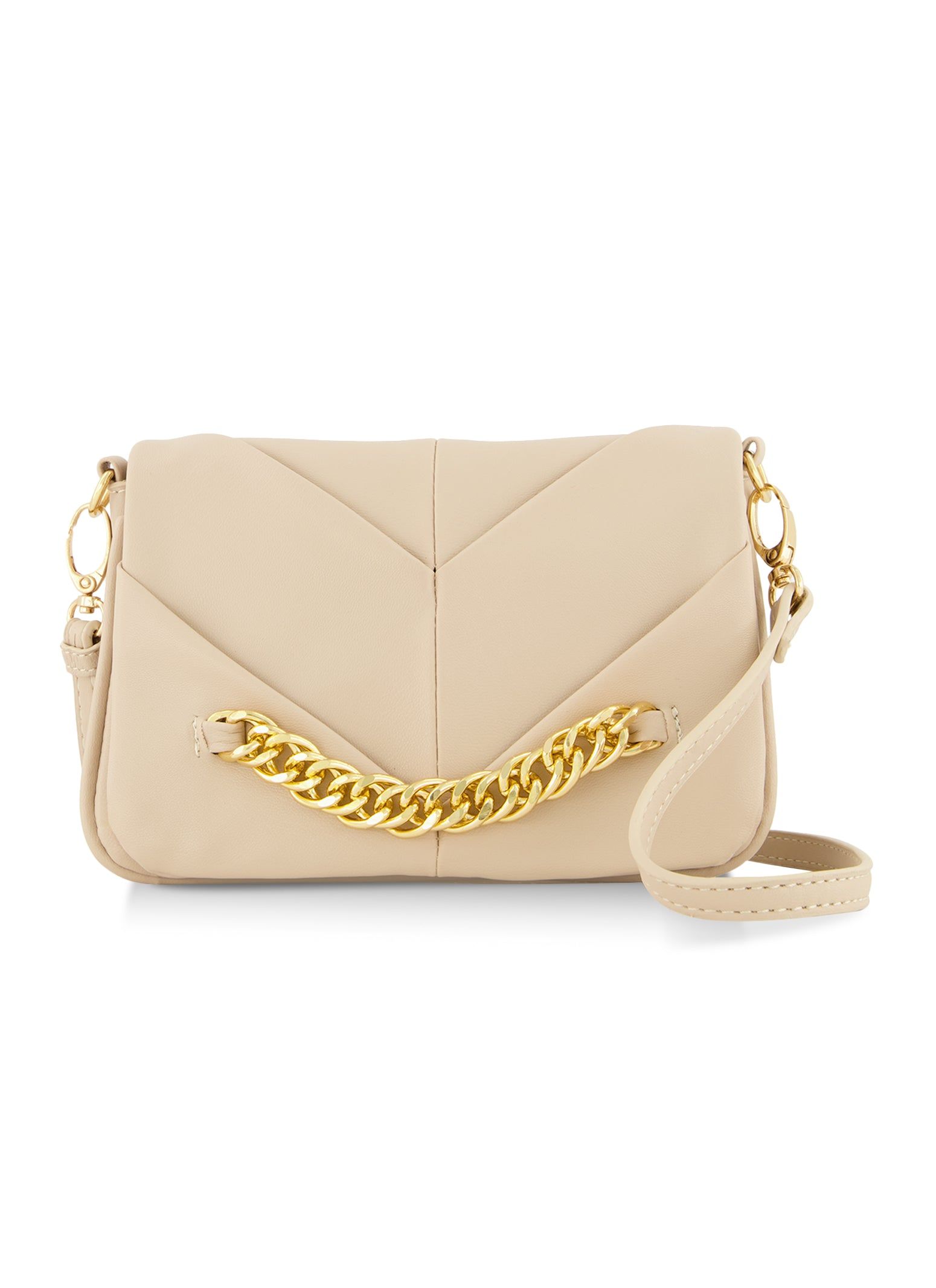 Chain Detail Faux Leather Chevron Crossbody Bag sold by Rainbow product image thumbnail 2