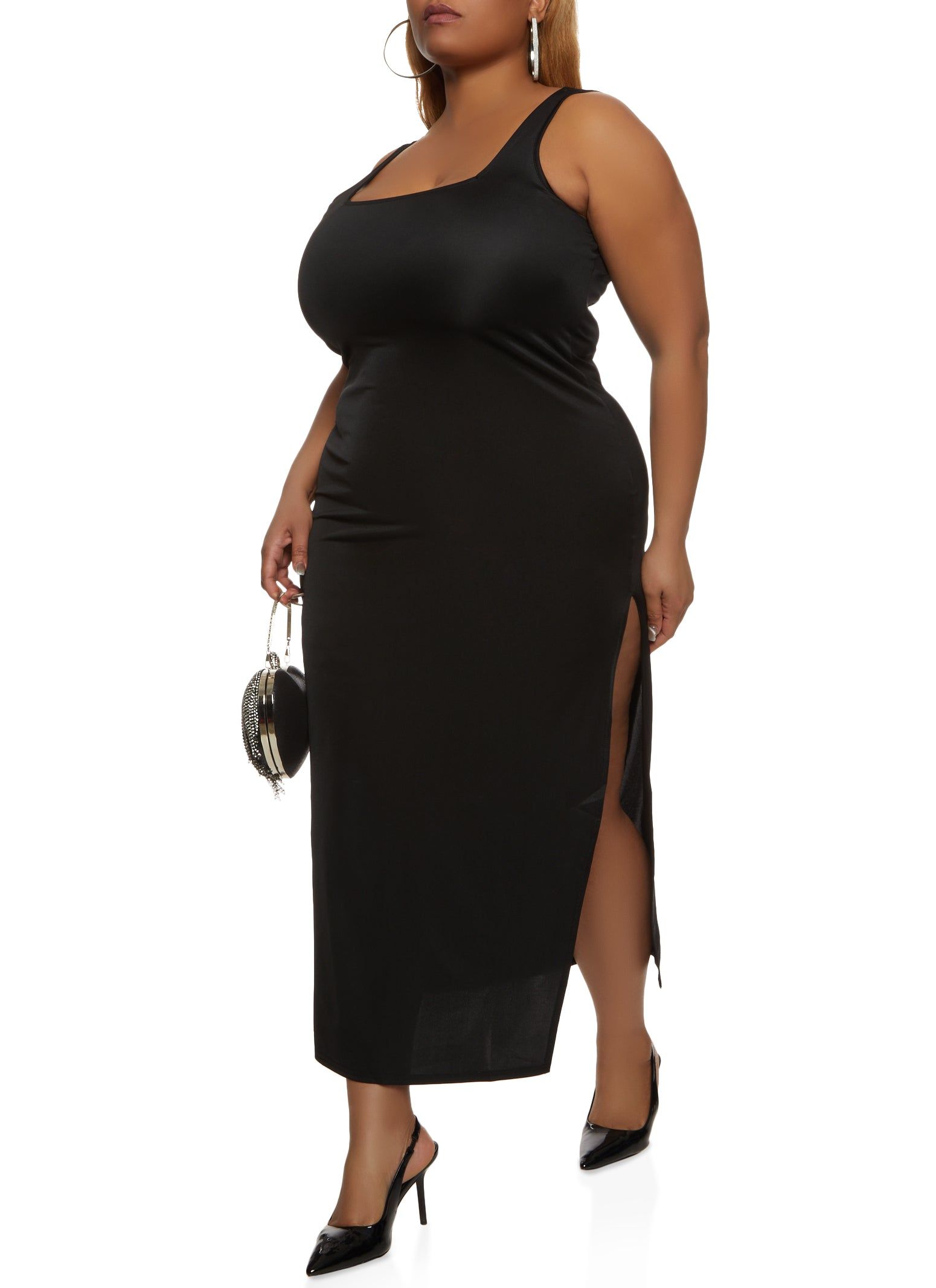 Plus Size Square Neck Sleeveless Maxi Dress sold by Rainbow product image thumbnail 2