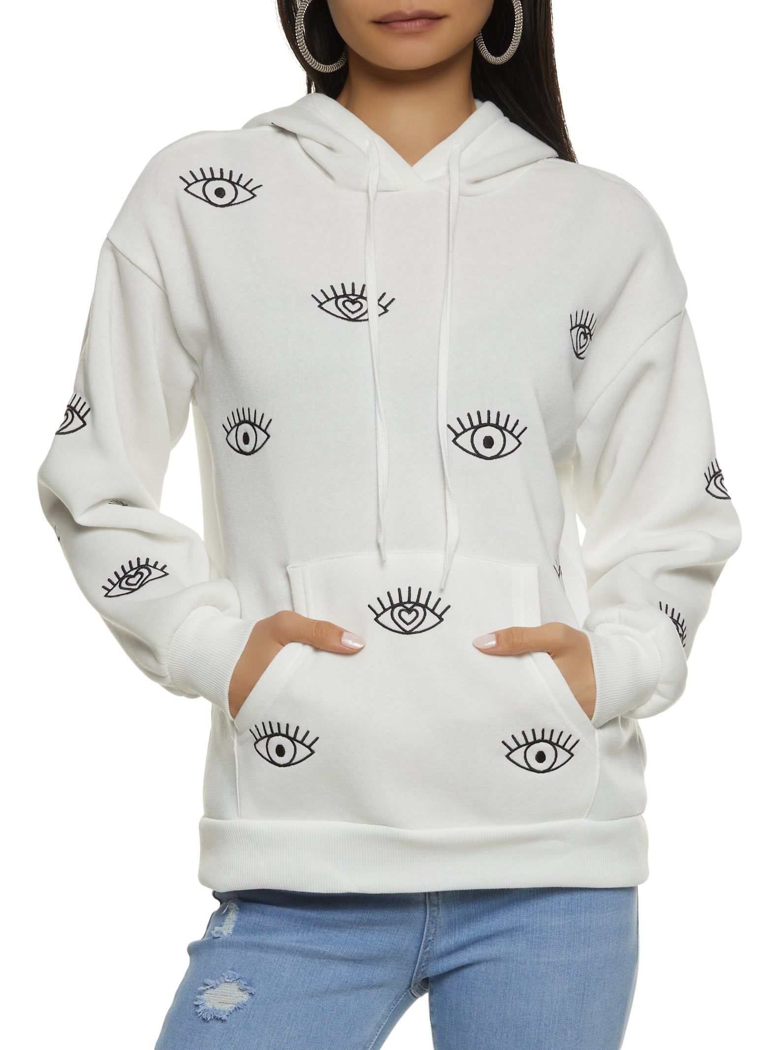 Graphic Print Pullover Hoodie sold by Rainbow