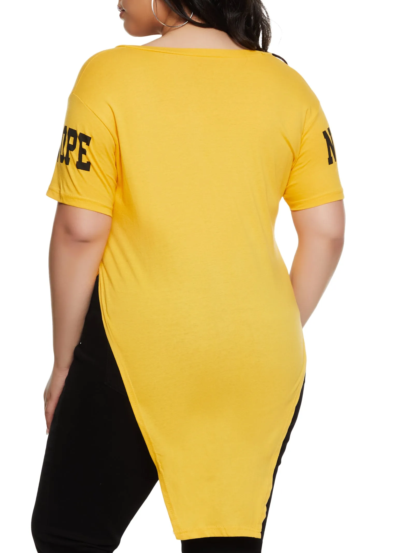 Plus Size Nope Not Today Knot Front Tunic Tee sold by Rainbow product image thumbnail 3