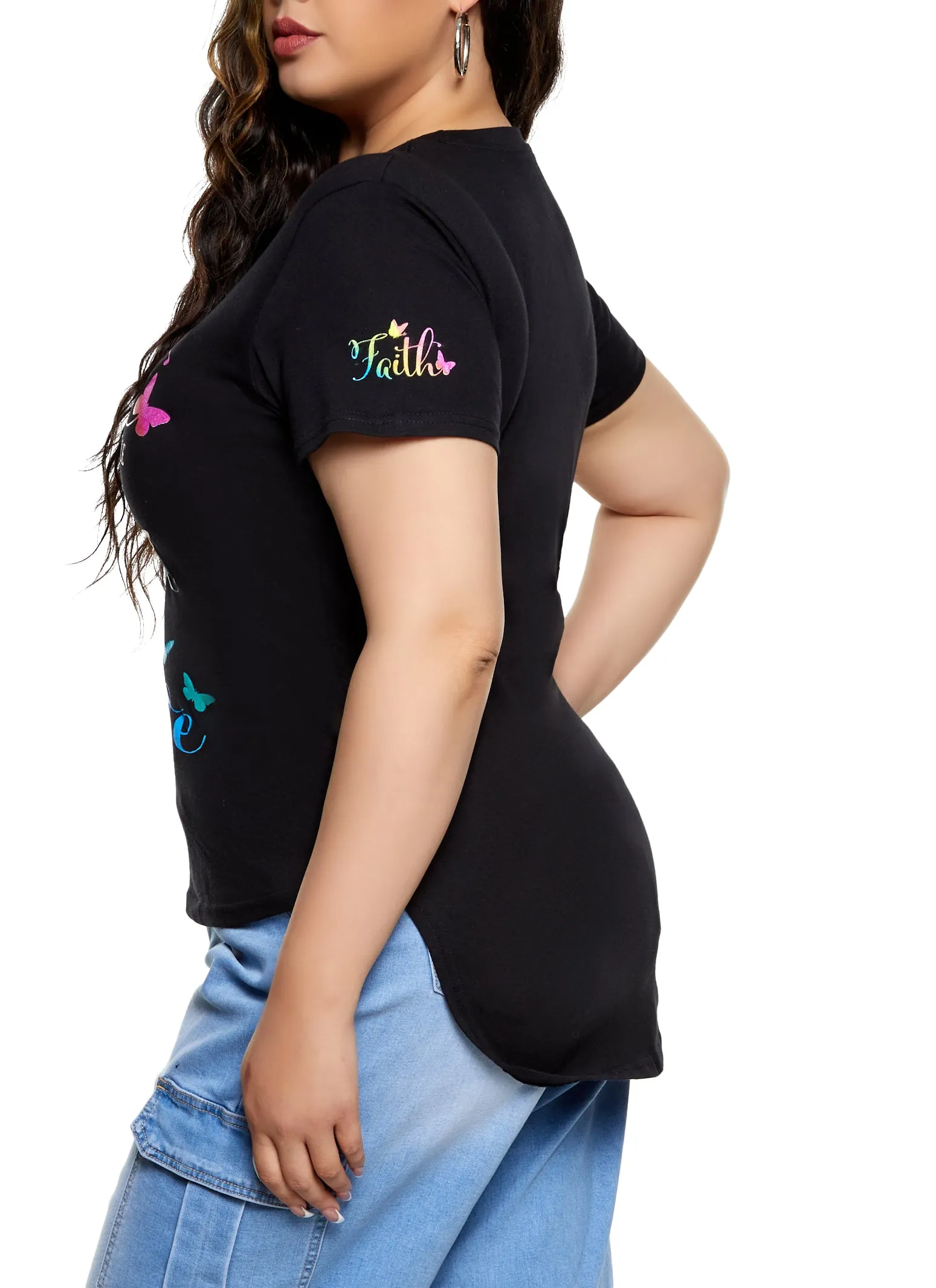 Plus Size Faith Hope Love Graphic T Shirt sold by Rainbow product image thumbnail 2