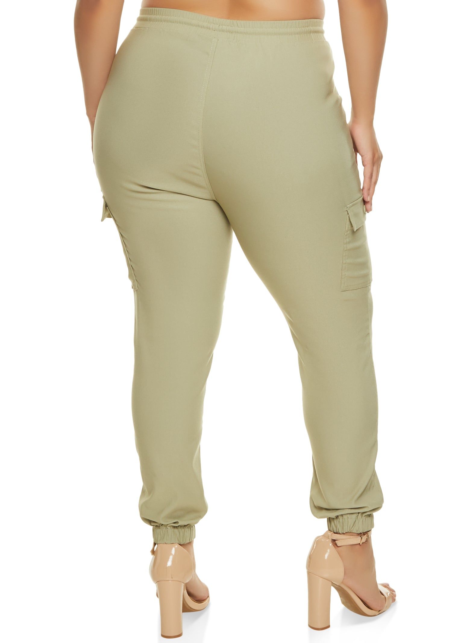 Plus Size Stretch Cargo Pocket Joggers sold by Rainbow product image thumbnail 3