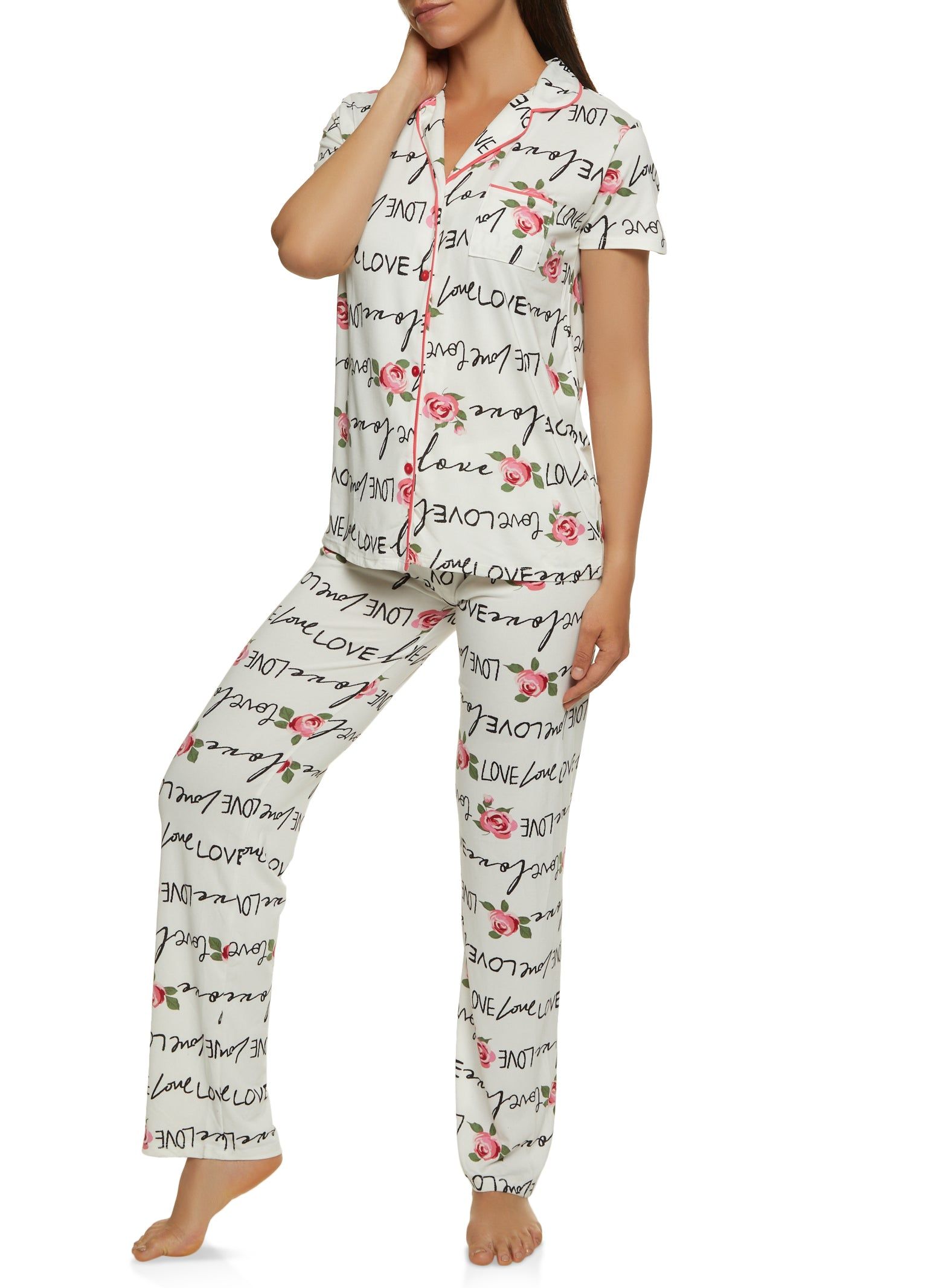 Love Print Pajama Shirt and Pants sold by Rainbow product image thumbnail 2