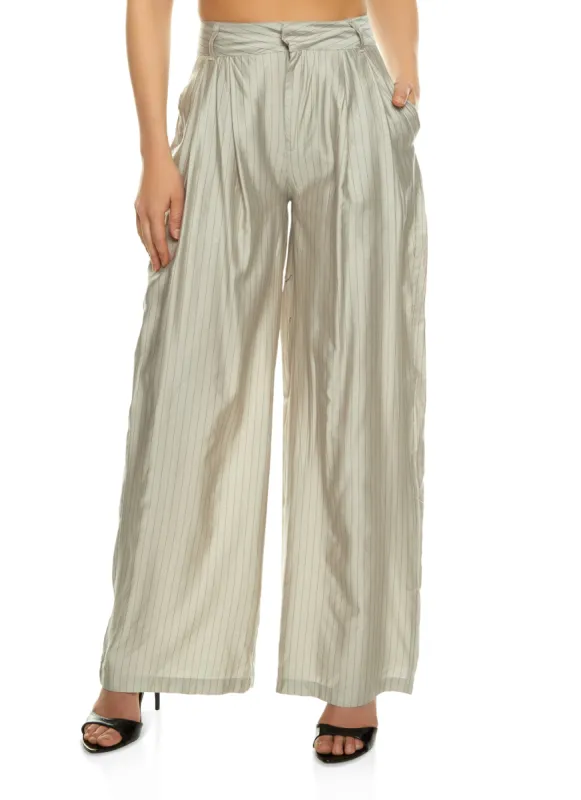 Pin Stripe High Waisted Wide Leg Pants sold by Rainbow