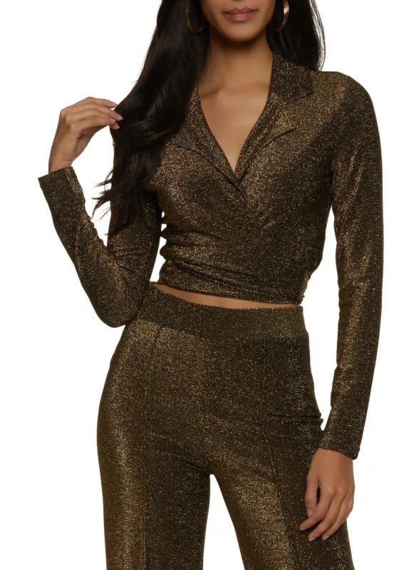 Lurex Cropped Wrap Top sold by Rainbow