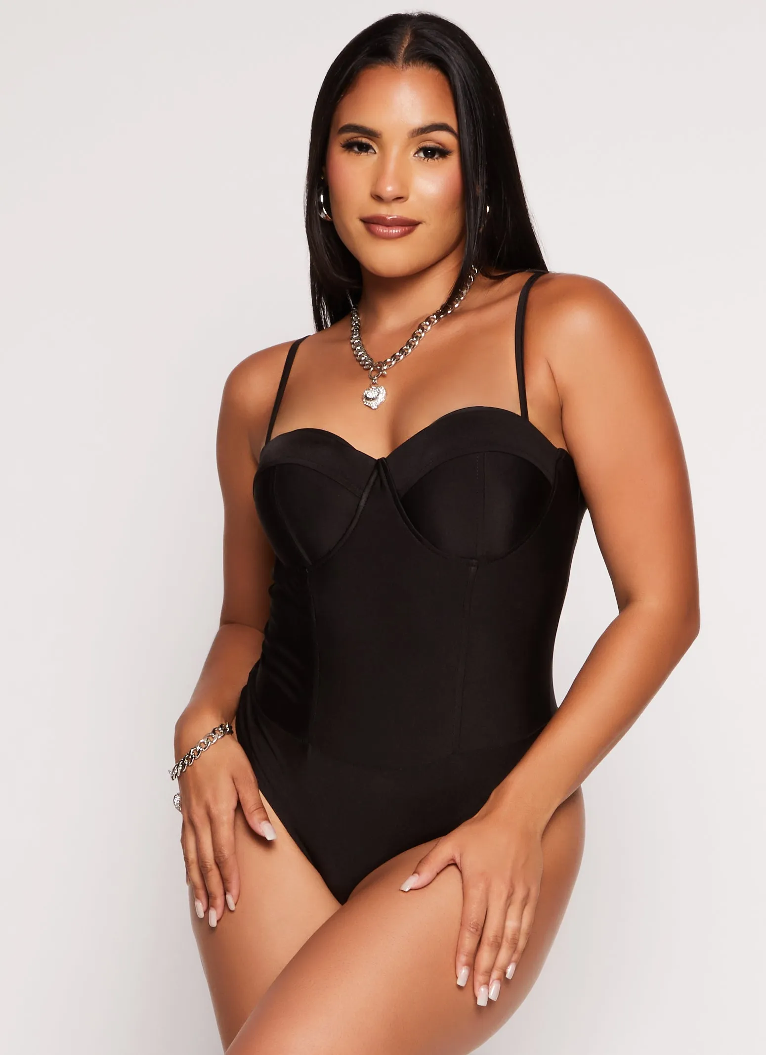 Haute Monde Padded Bustier Bodysuit sold by Rainbow