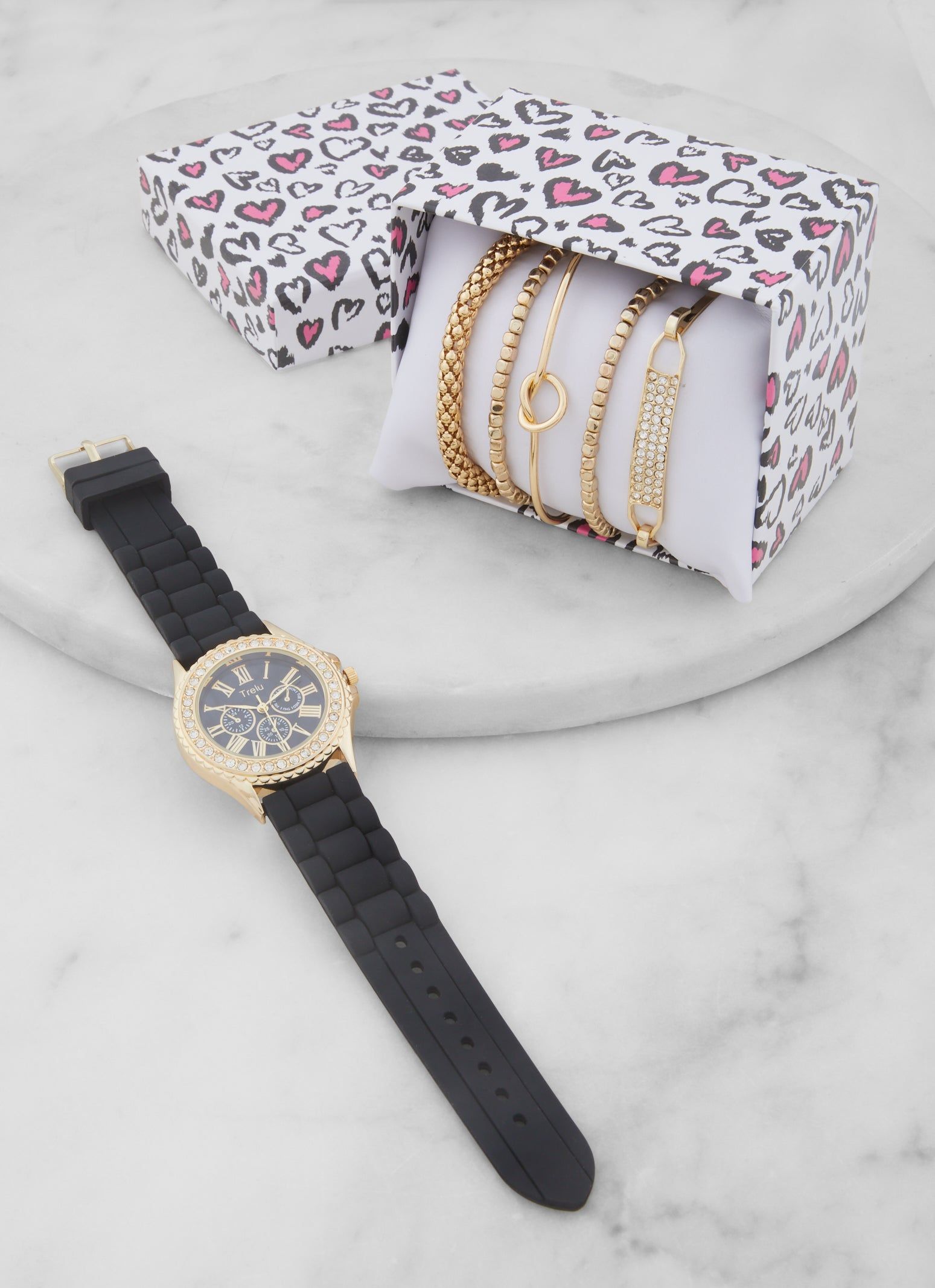 Assorted Stretch Bracelet and Analog Watch Set sold by Rainbow