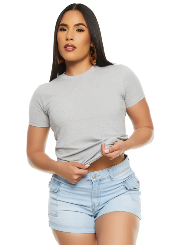 Basic Crew Neck Short Sleeve Tee sold by Rainbow