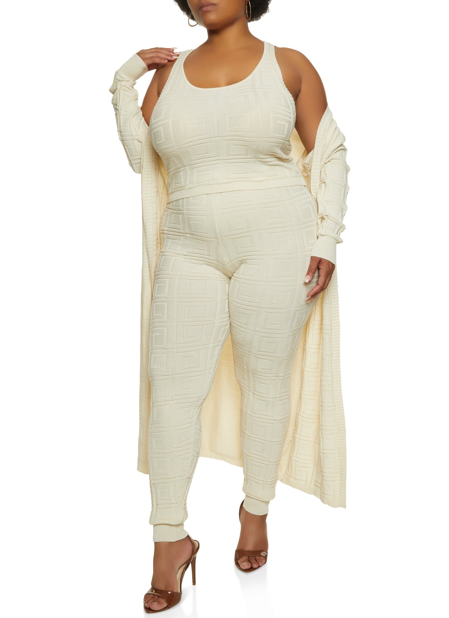 Plus Size Geo Knit Duster sold by Rainbow product image thumbnail 2