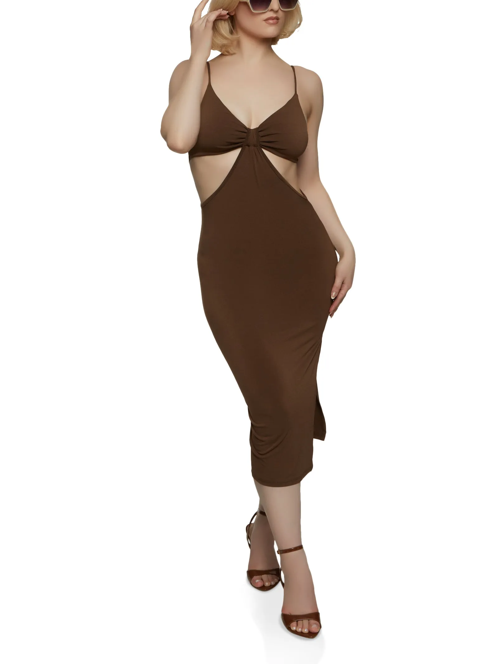 Split Hem Cut Out Midi Dress sold by Rainbow product image thumbnail 2