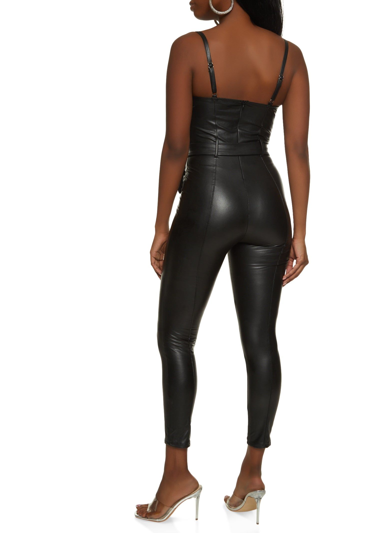 Faux Leather Belted Bustier Jumpsuit sold by Rainbow product image thumbnail 2