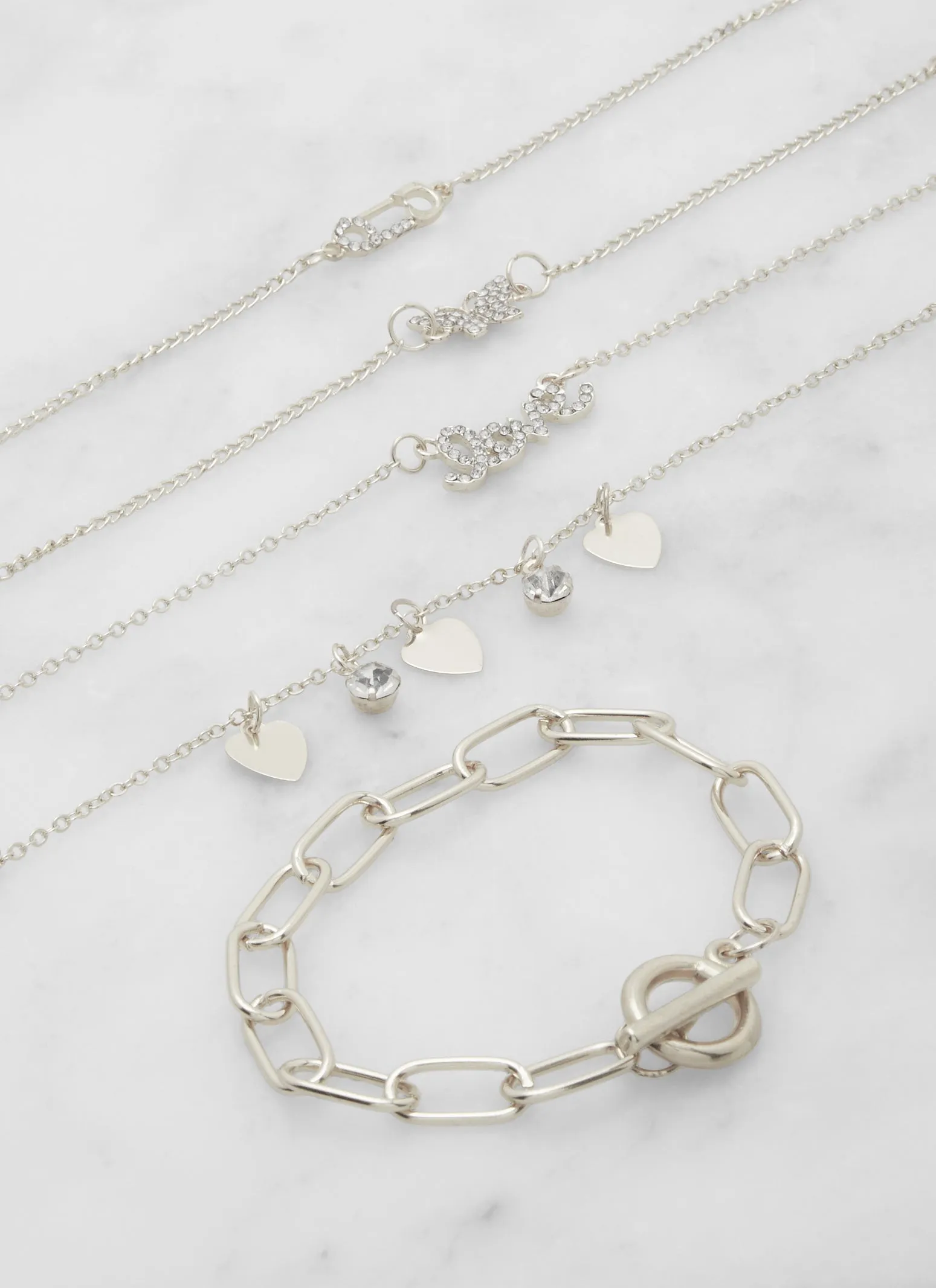 Cubic Zirconia Heart Charm Anklets Set of 5 sold by Rainbow product image thumbnail 2