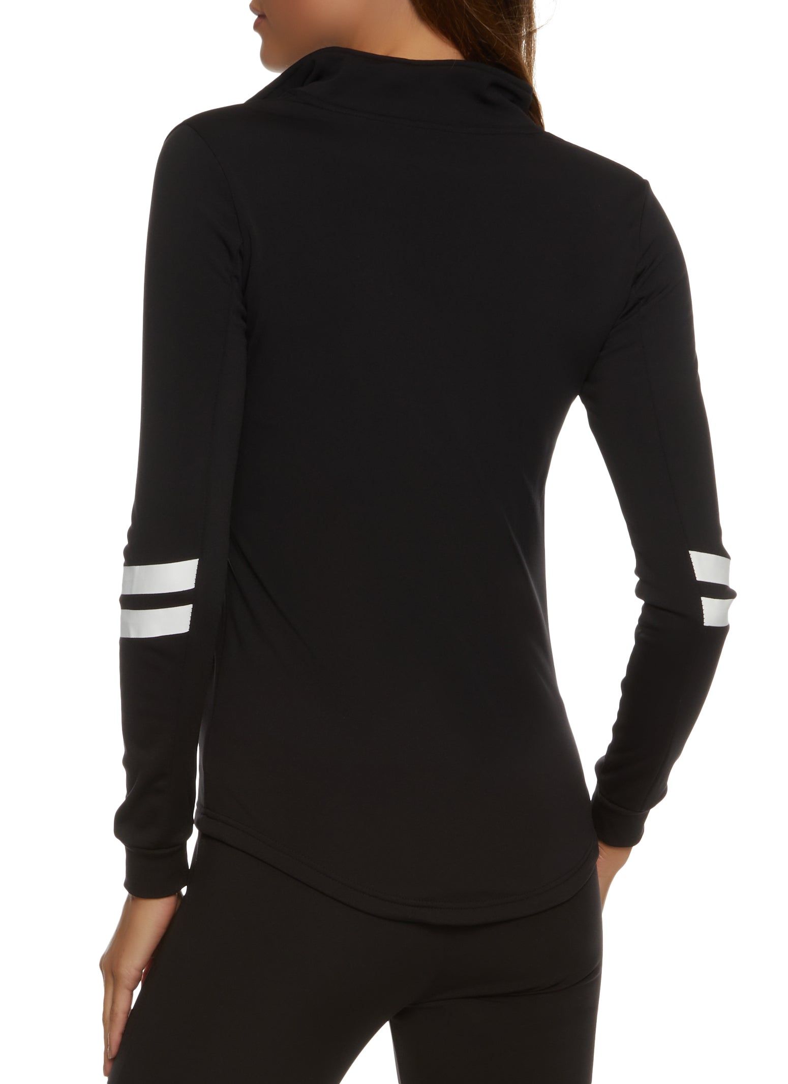 Stripe Detail Mock Neck Zip Front Track Jacket sold by Rainbow product image thumbnail 3