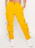 Solid Fleece Toggle Drawstring Cargo Joggers sold by Rainbow