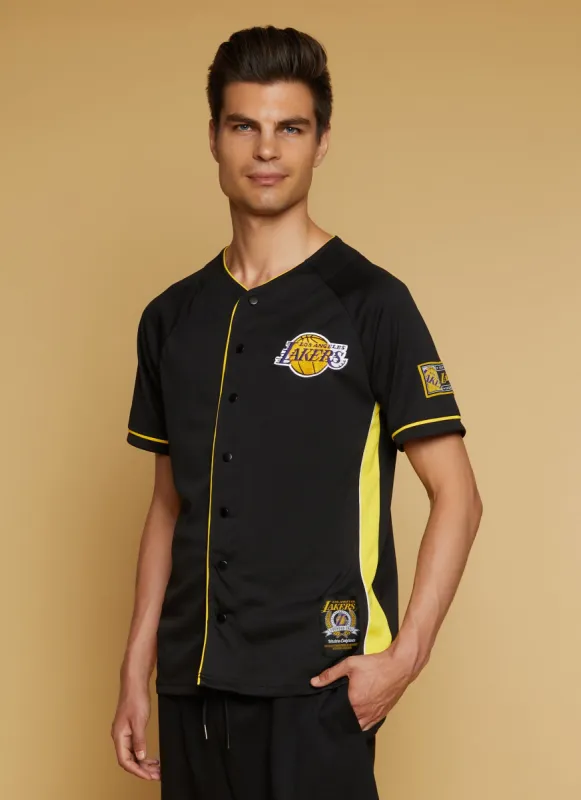 Mens NBA Los Angeles Lakers Button Front Graphic Shirt sold by Rainbow