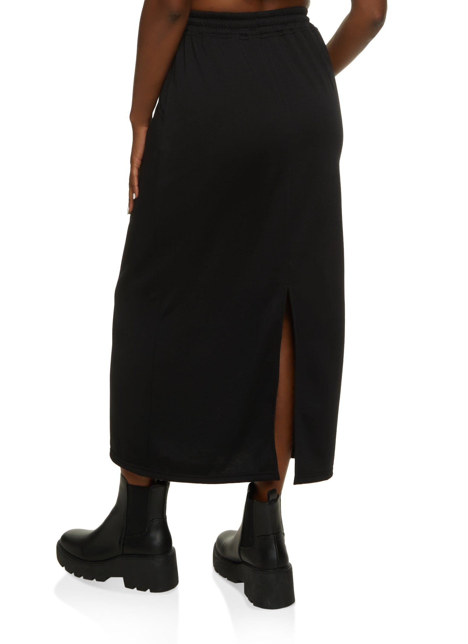 Fleece Lined Toggle Drawstring Maxi Skirt sold by Rainbow product image thumbnail 2