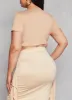 Plus Size Crew Neck Cropped T Shirt sold by Rainbow