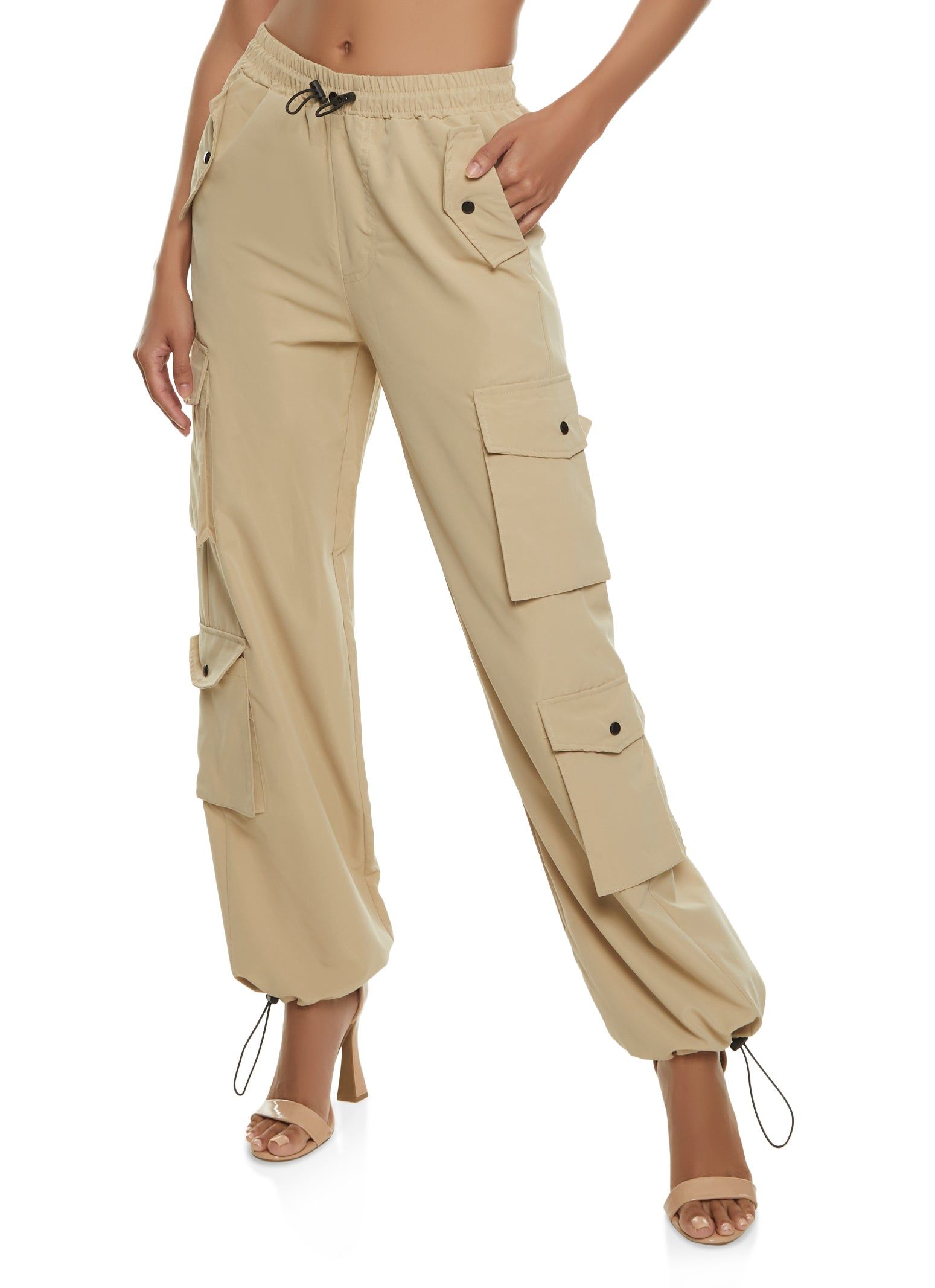 Toggle Drawstring Hem Cargo Pocket Pants sold by Rainbow