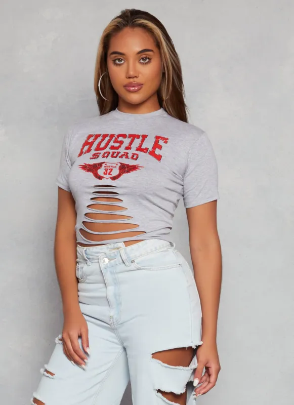 Hustle Squad Laser Cut Tee sold by Rainbow
