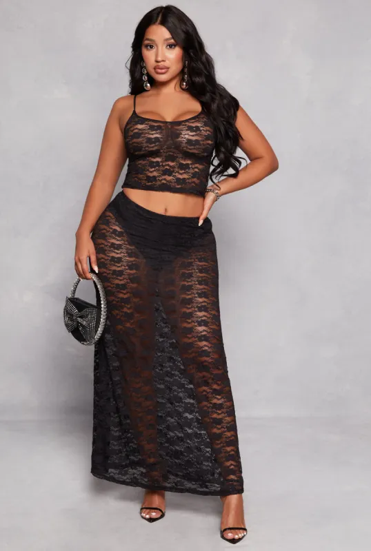Almost Famous Lace Maxi Skirt sold by Rainbow