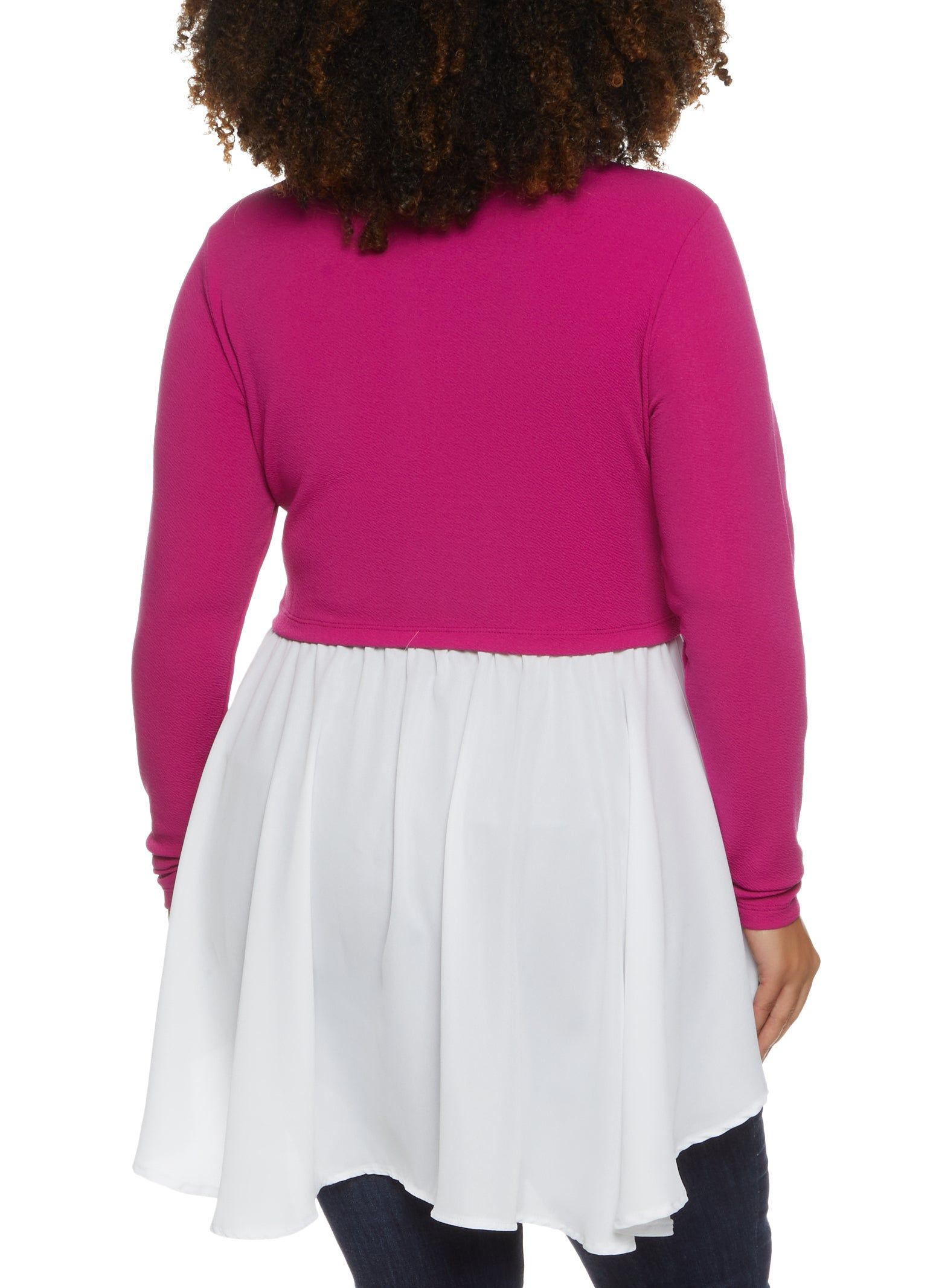 Plus Size Crepe Knit High Low Hem Blouse sold by Rainbow product image thumbnail 2