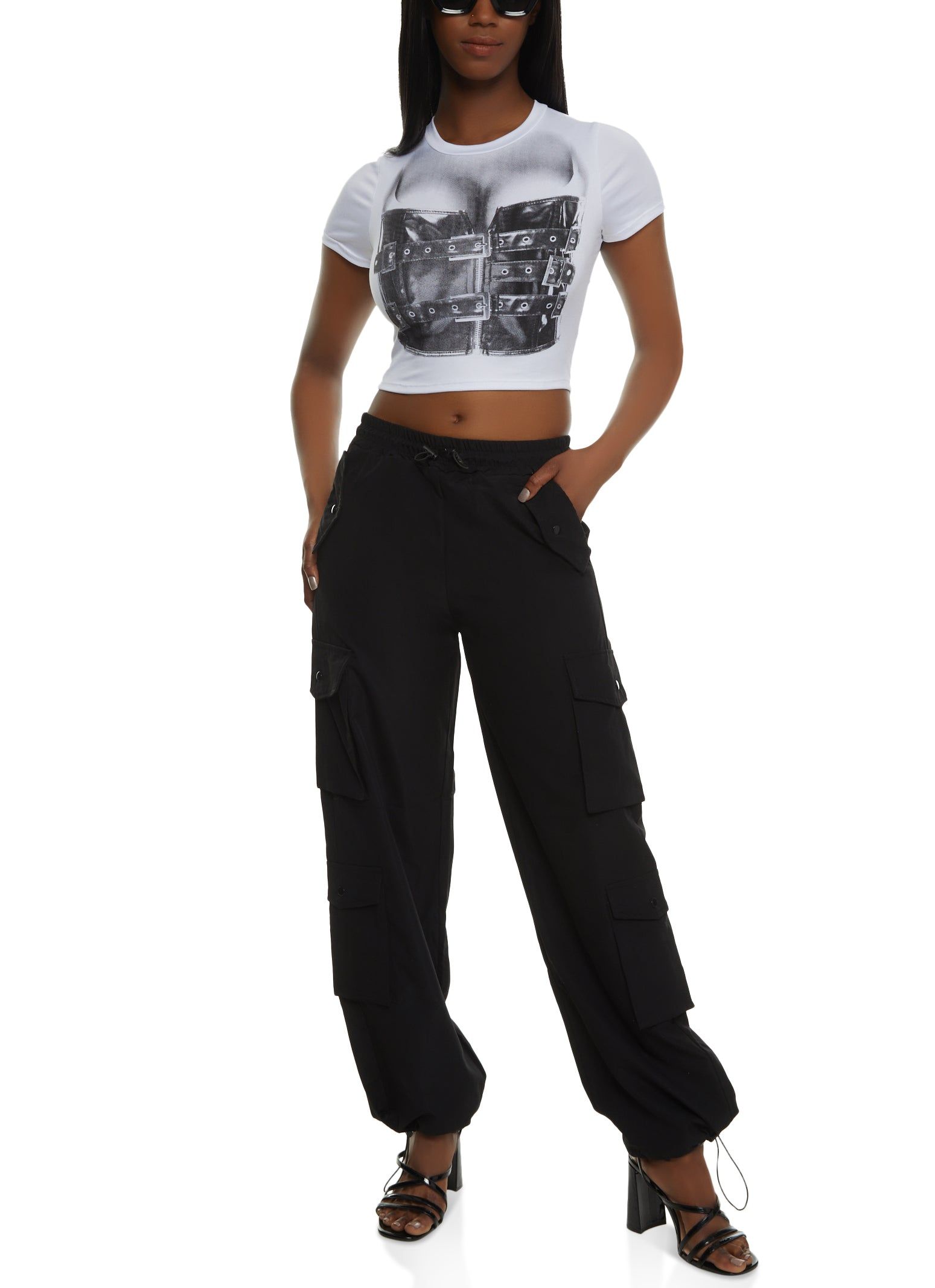 Toggle Drawstring Hem Cargo Pocket Pants sold by Rainbow product image thumbnail 2