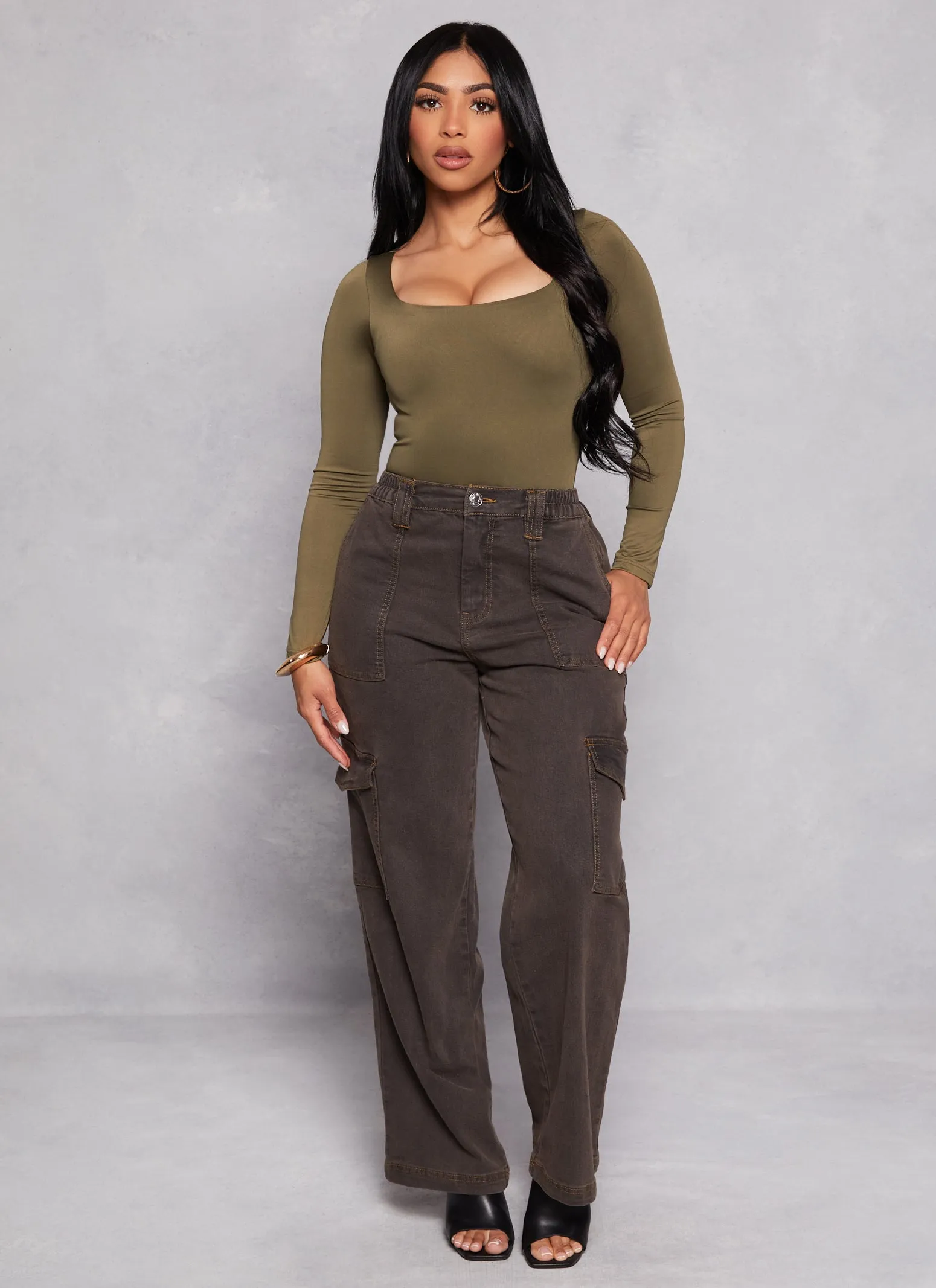 Square Neck Long Sleeve Bodysuit sold by Rainbow product image thumbnail 2