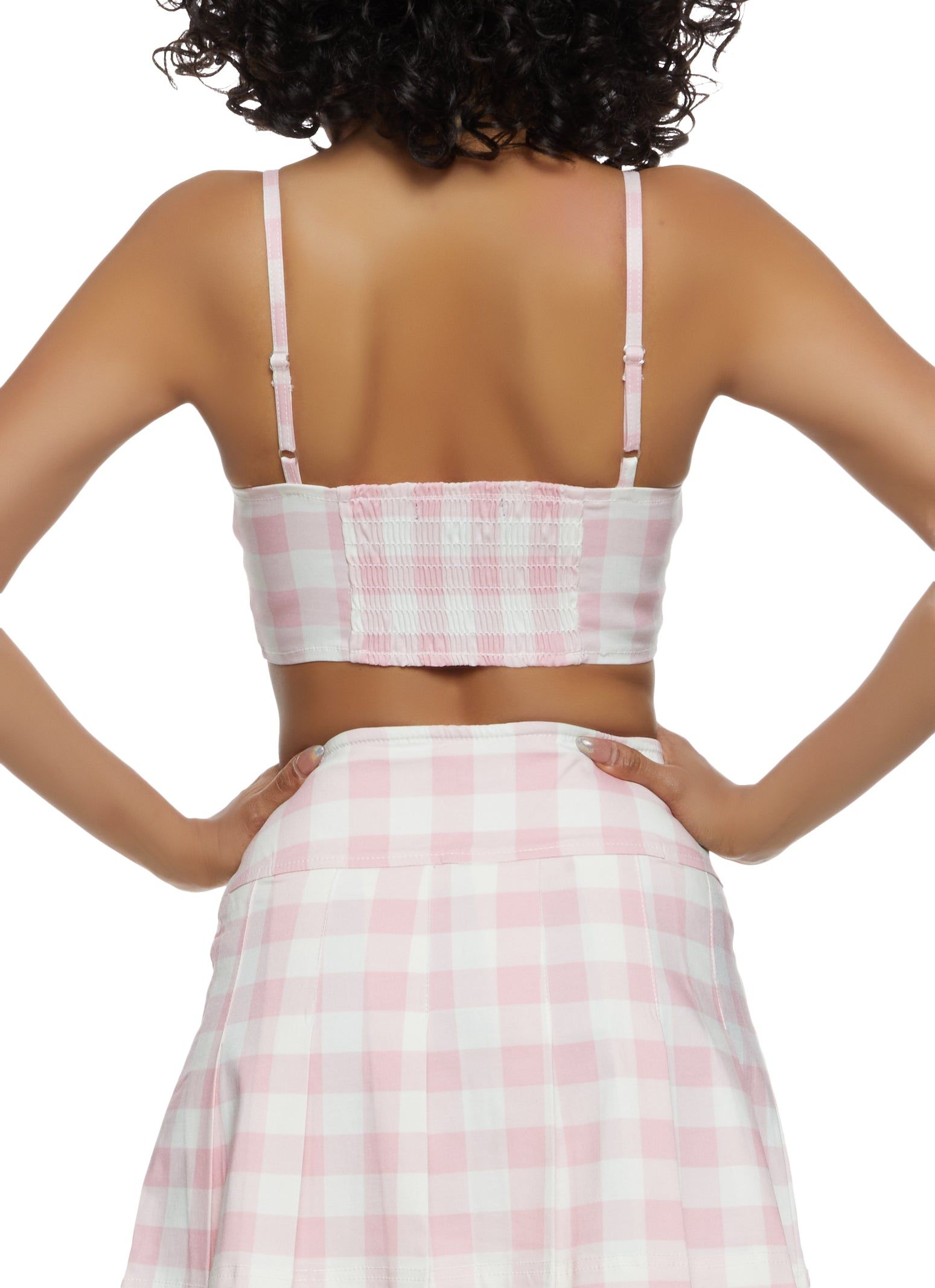 Buffalo Plaid Bustier Crop Top sold by Rainbow product image thumbnail 3