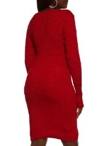 Lurex Ribbed Split Hem Sweater Dress sold by Rainbow