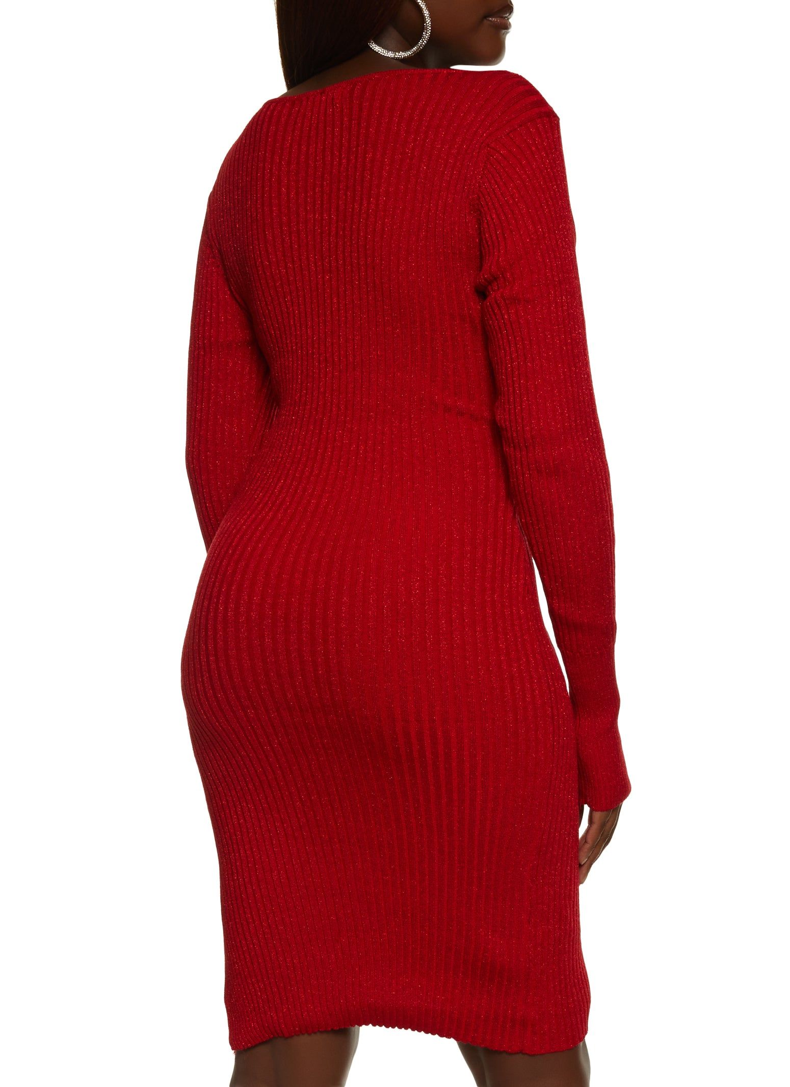 Lurex Ribbed Split Hem Sweater Dress sold by Rainbow product image thumbnail 3