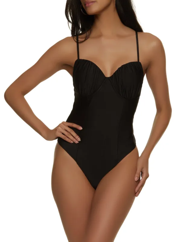Ruched Bustier Bodysuit sold by Rainbow