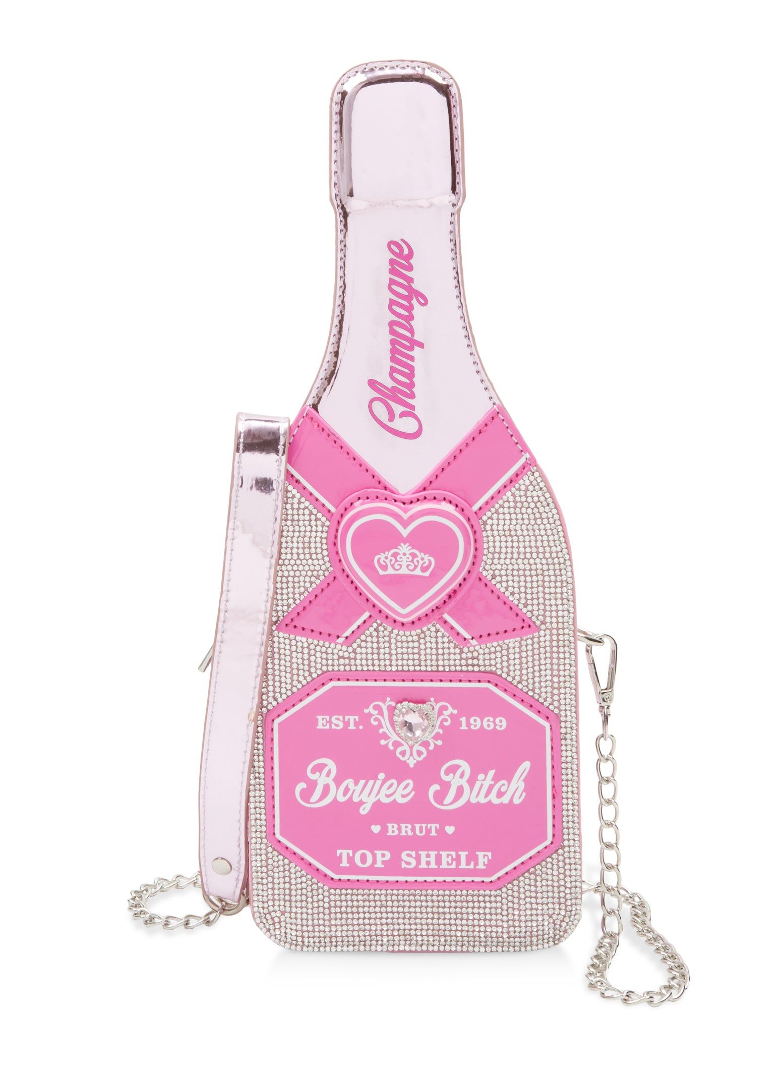 Rhinestone Champagne Bottle Crossbody Bag sold by Rainbow product image thumbnail 2