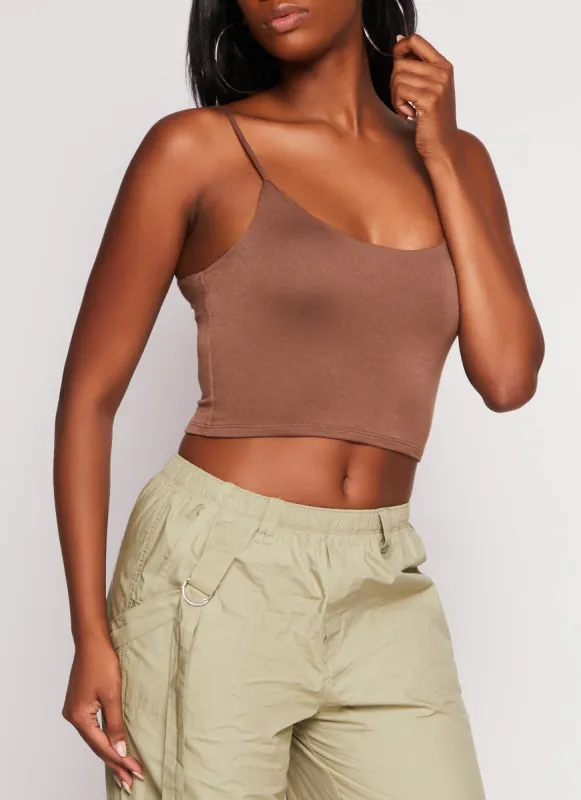 Double Lined Scoop Neck Cropped Cami sold by Rainbow
