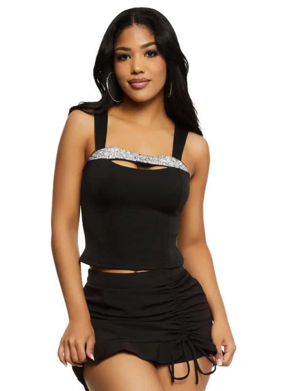 Embellished Trim Bustier Top sold by Rainbow