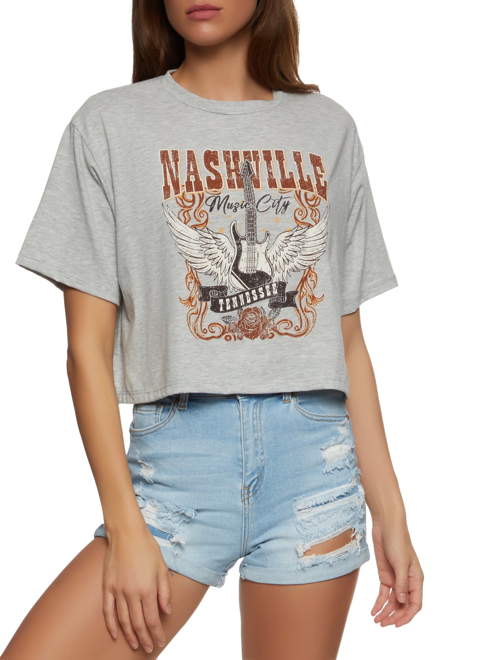 Nashville Boxy Crop Graphic Tee sold by Rainbow product image thumbnail 2