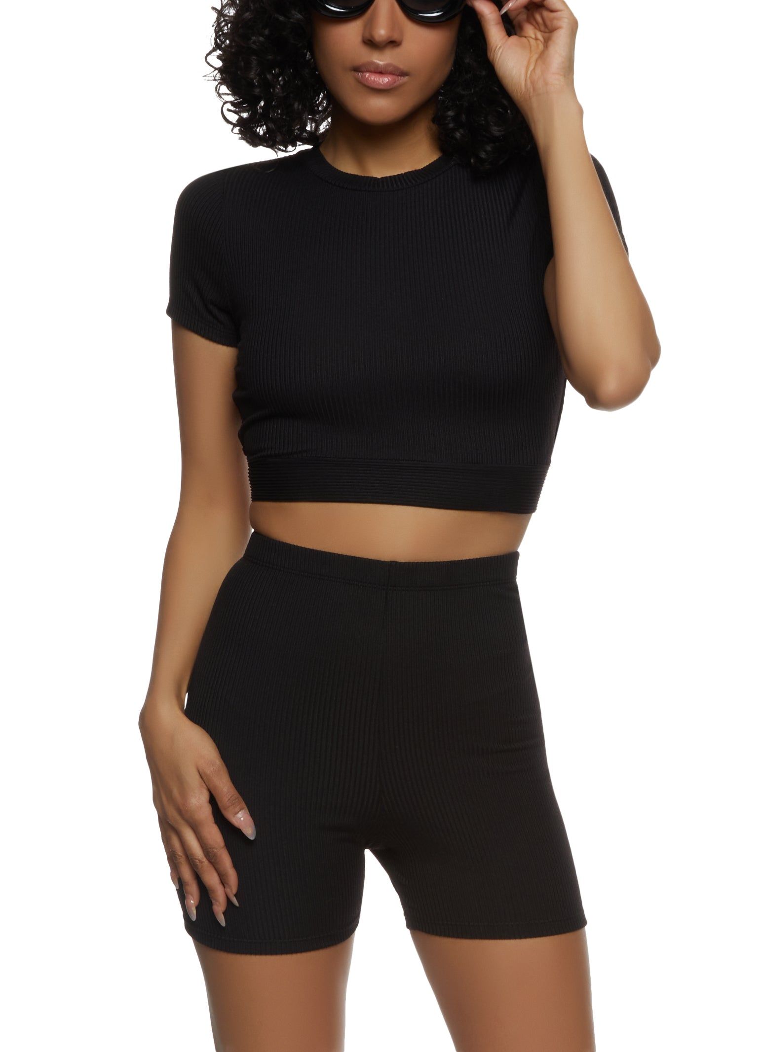 Ribbed Soft Knit Open Back Crop Top sold by Rainbow