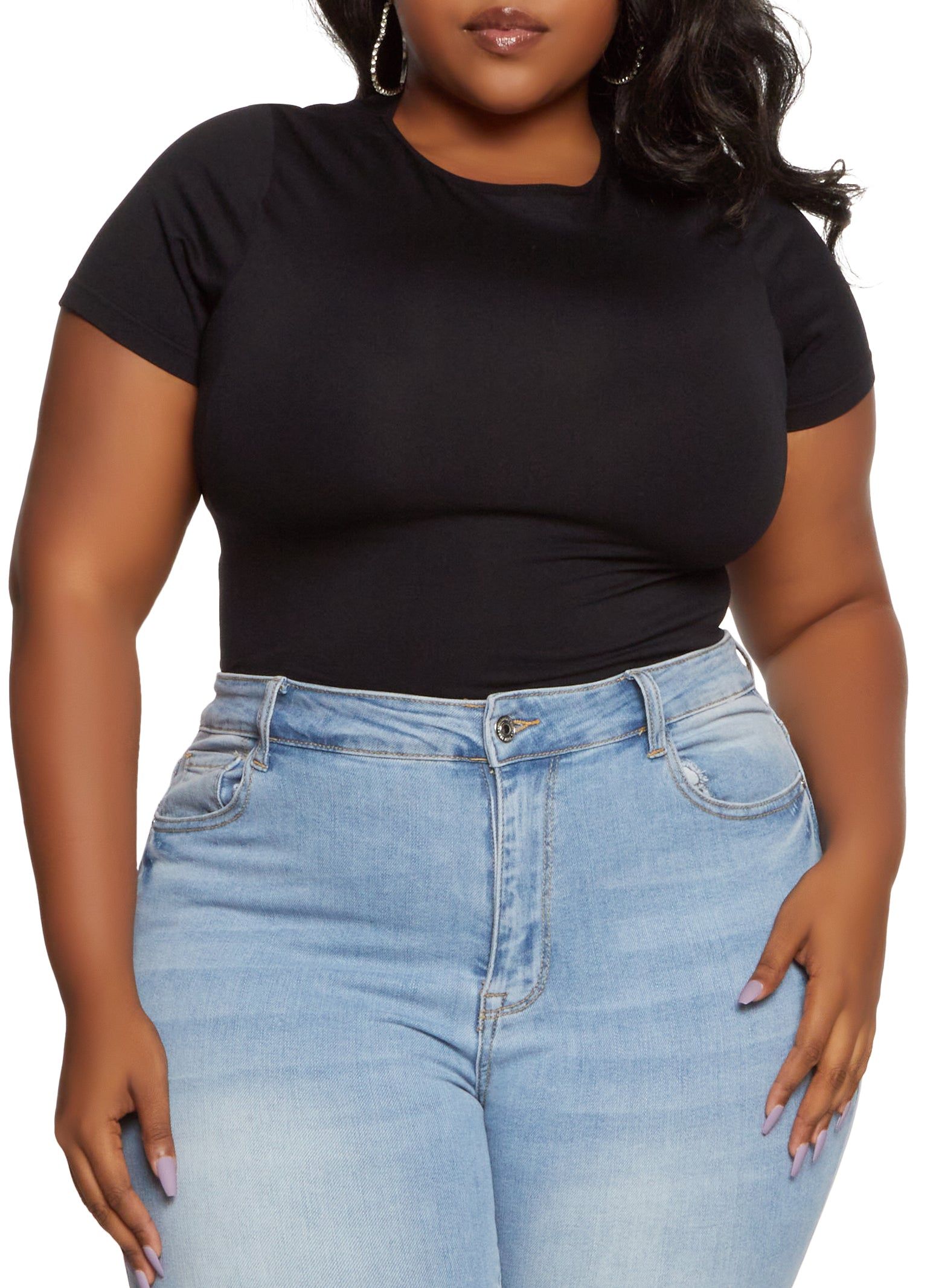 Plus Size Seamless Crew Neck Bodysuit sold by Rainbow product image thumbnail 2