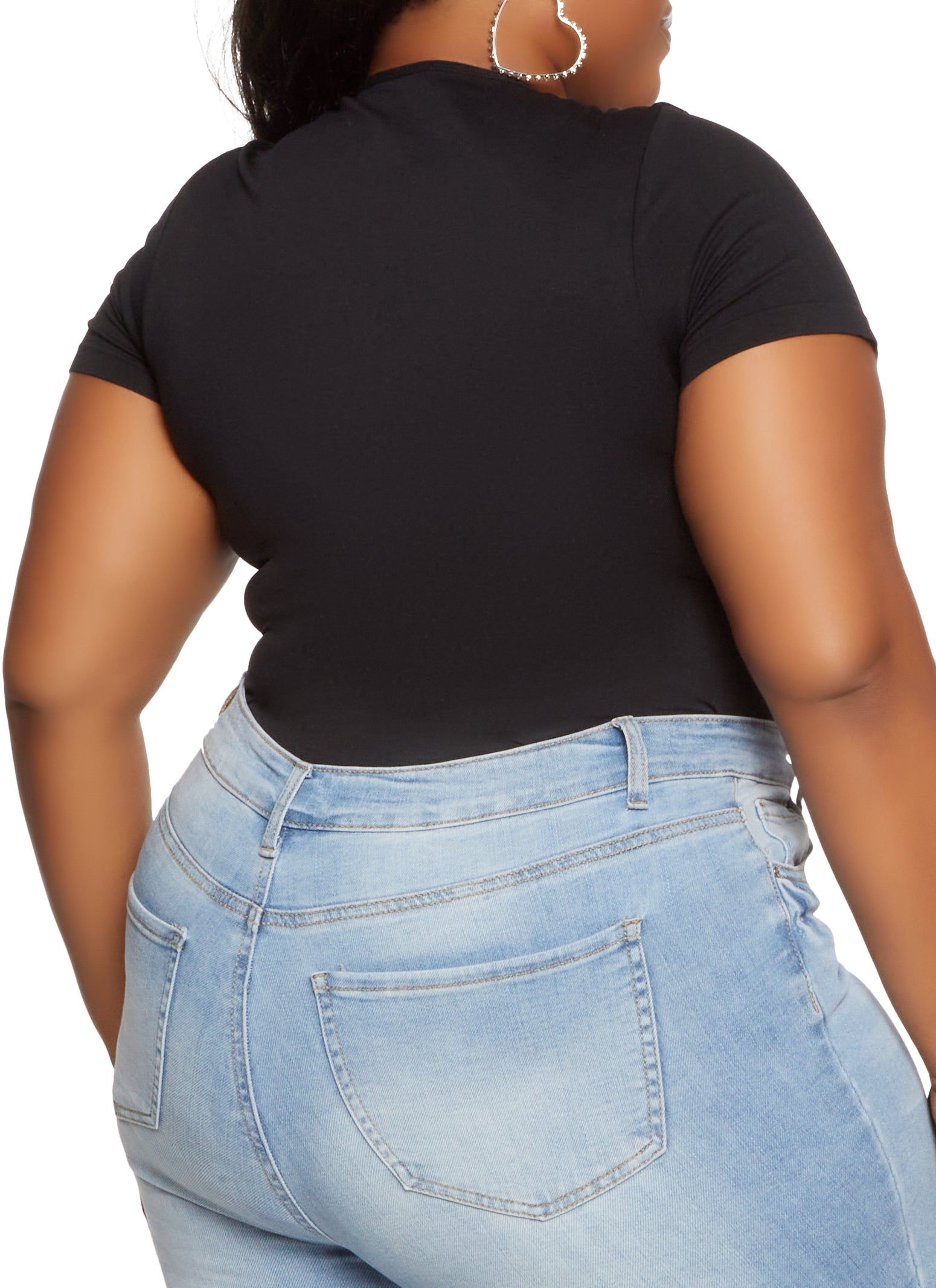 Plus Size Seamless Crew Neck Bodysuit sold by Rainbow product image thumbnail 3