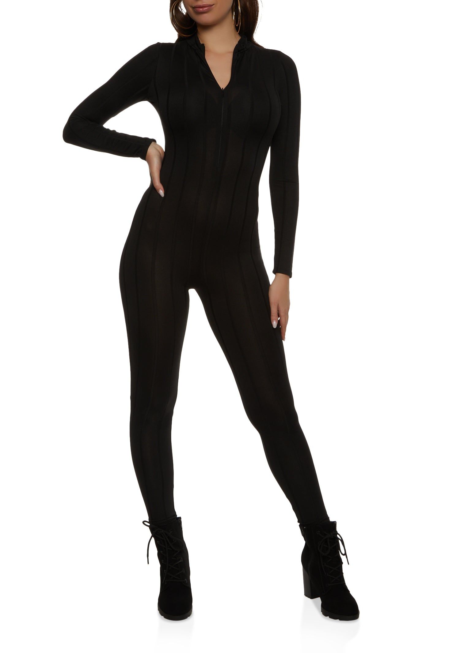 Long Sleeve Zip Neck Catsuit sold by Rainbow