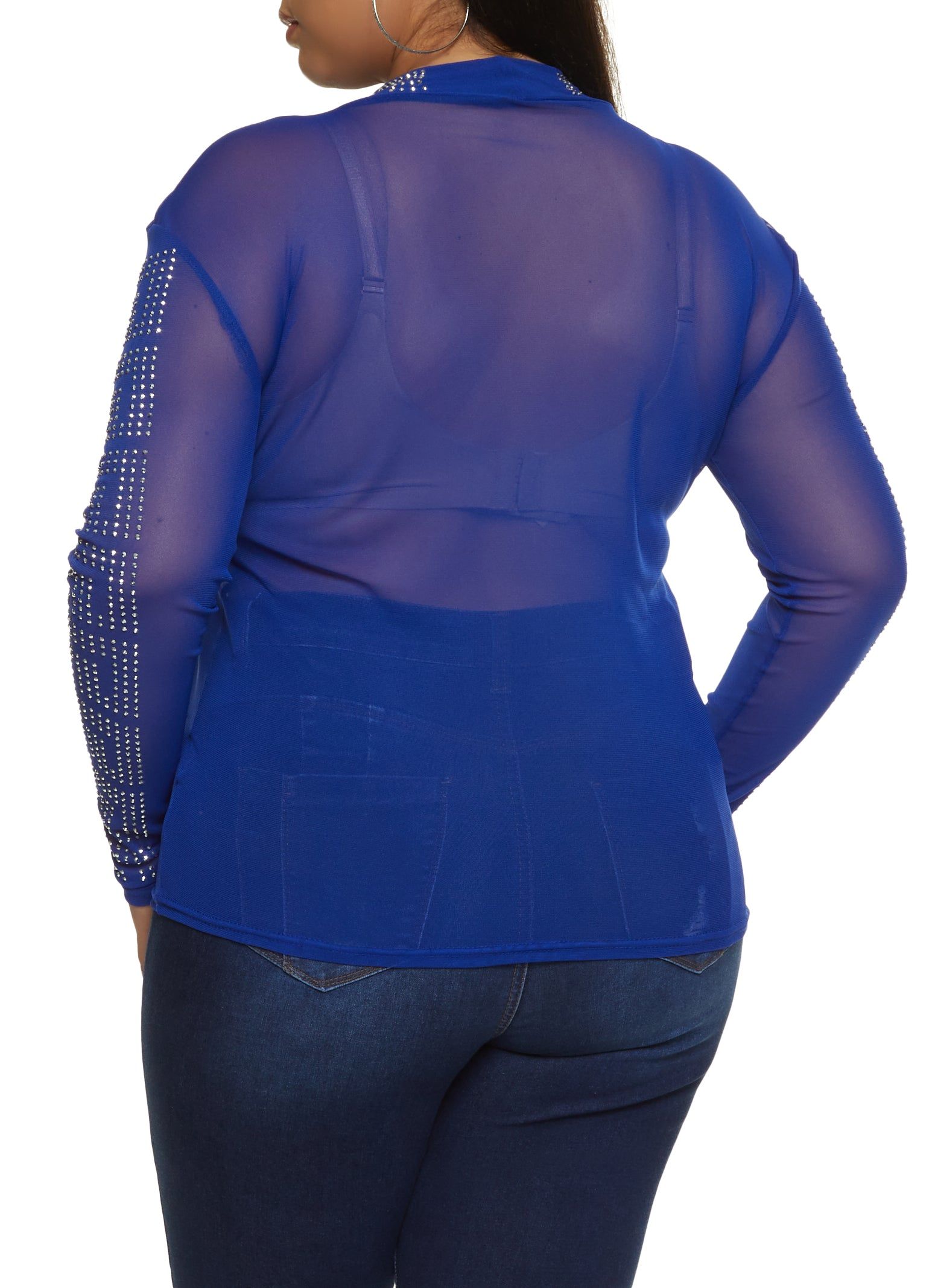 Plus Size Rhinestone Greek Key Sheer Top sold by Rainbow product image thumbnail 2