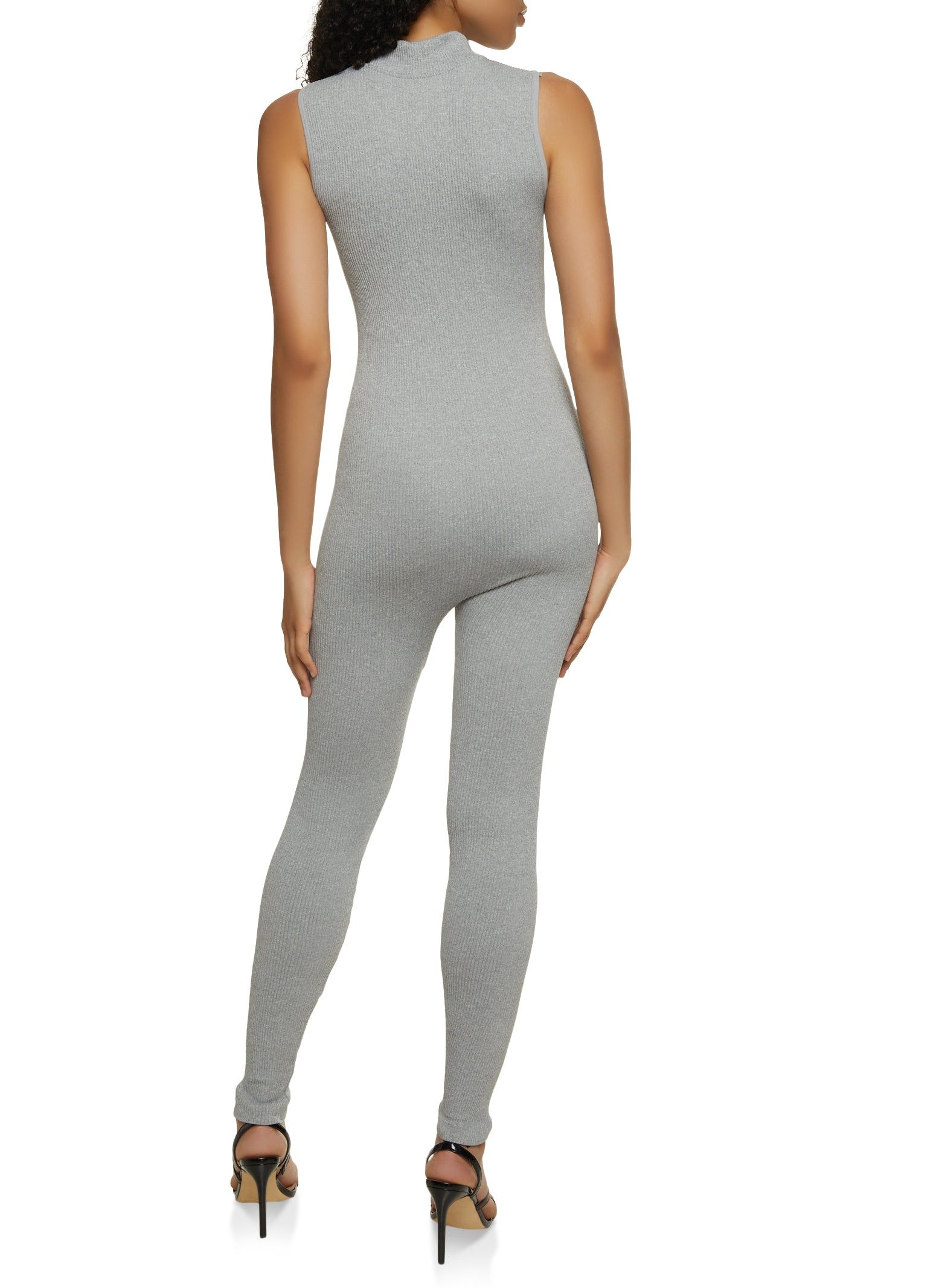 Sleeveless Mock Neck Zip Front Jumpsuit sold by Rainbow product image thumbnail 2