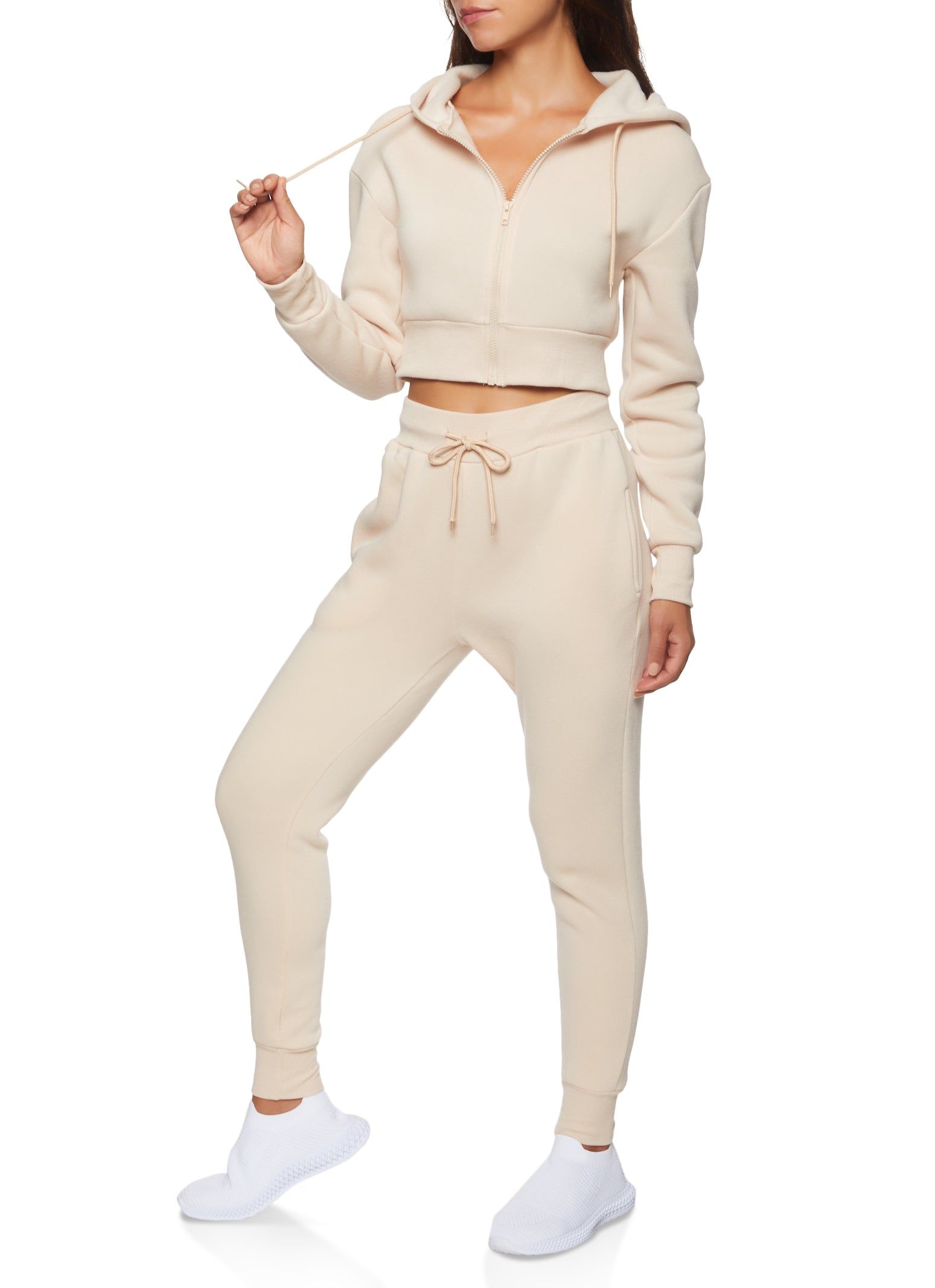 Zip Up Cropped Hoodie sold by Rainbow product image thumbnail 2