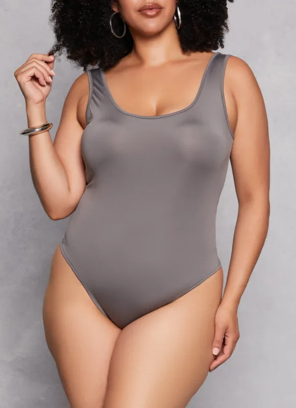 Plus Size Daisy Scoop Neck Tank Bodysuit sold by Rainbow