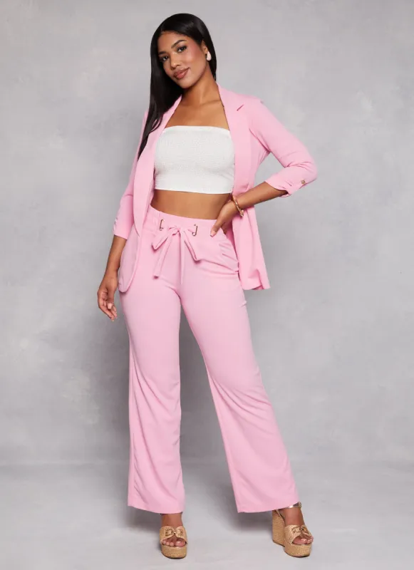 Tie Front Waist Wide Leg Pants sold by Rainbow