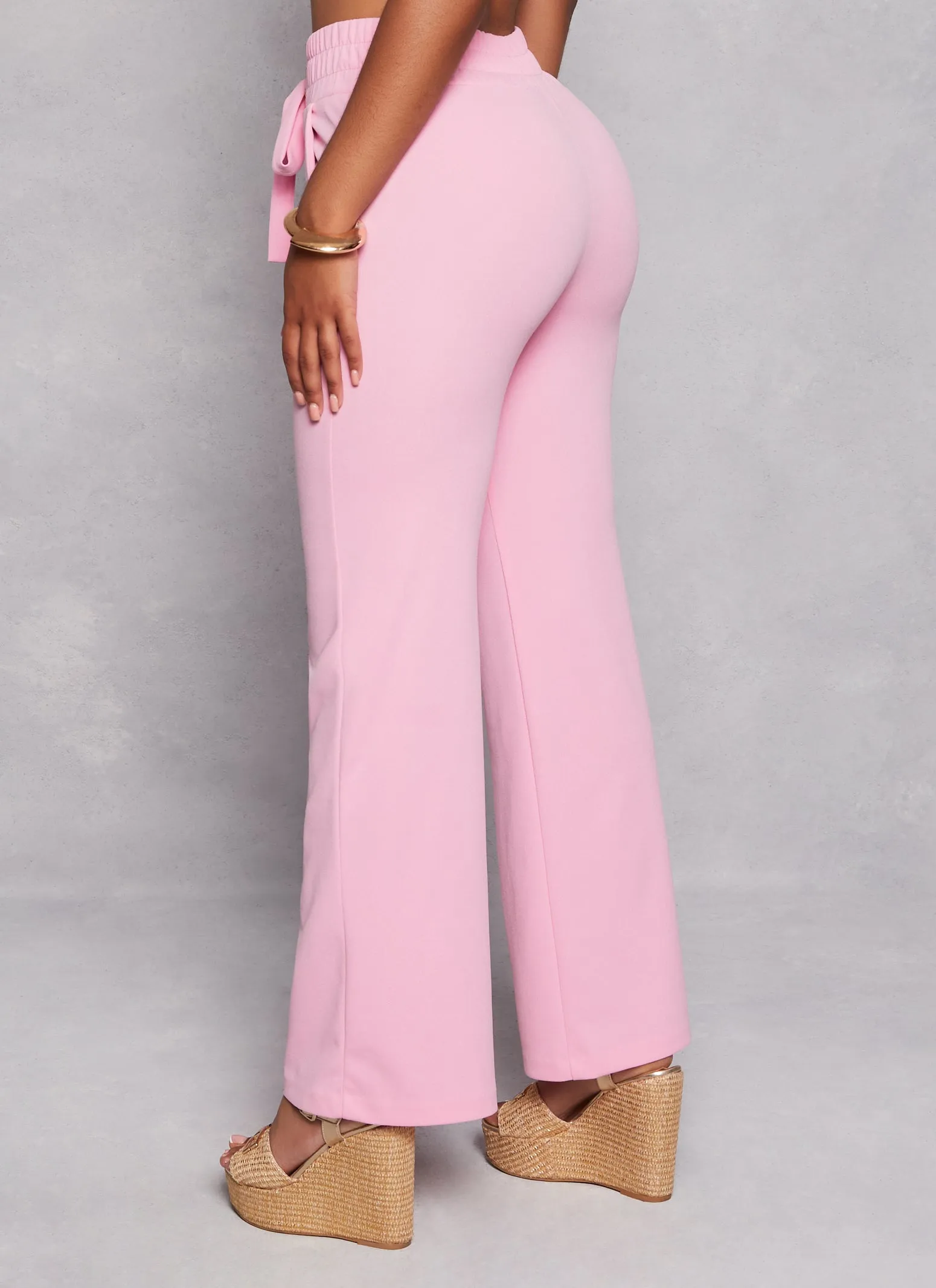 Tie Front Waist Wide Leg Pants sold by Rainbow product image thumbnail 3