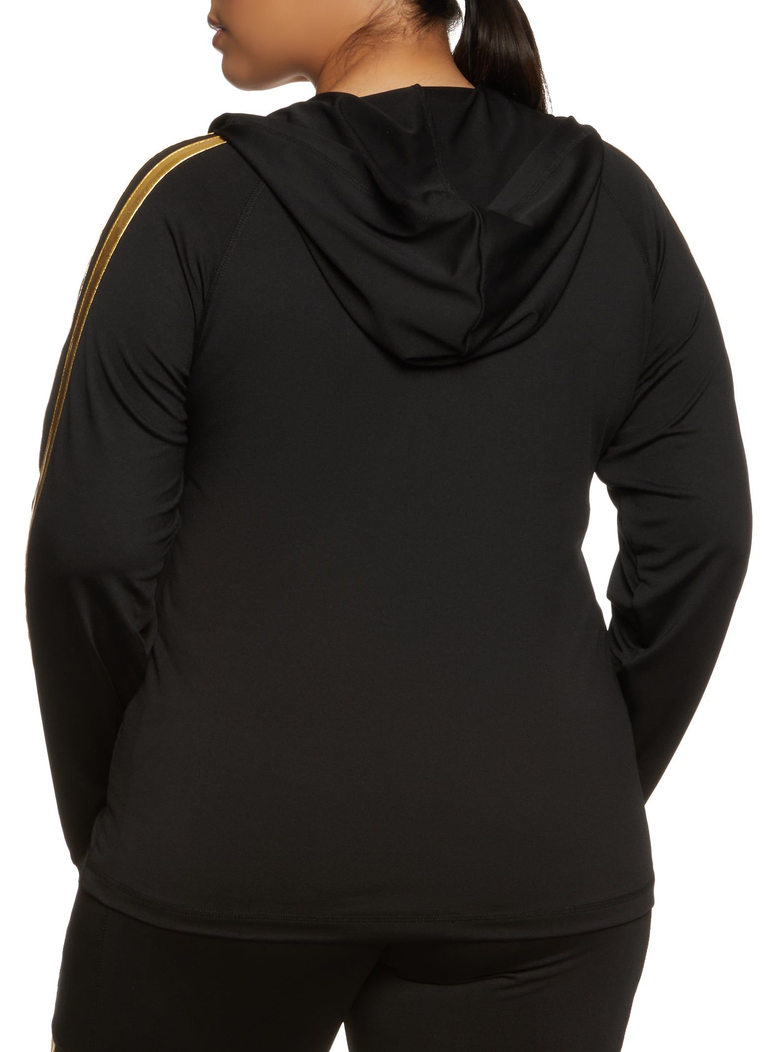 Plus Size Foiled Varsity Stripe Hoodie sold by Rainbow product image thumbnail 3
