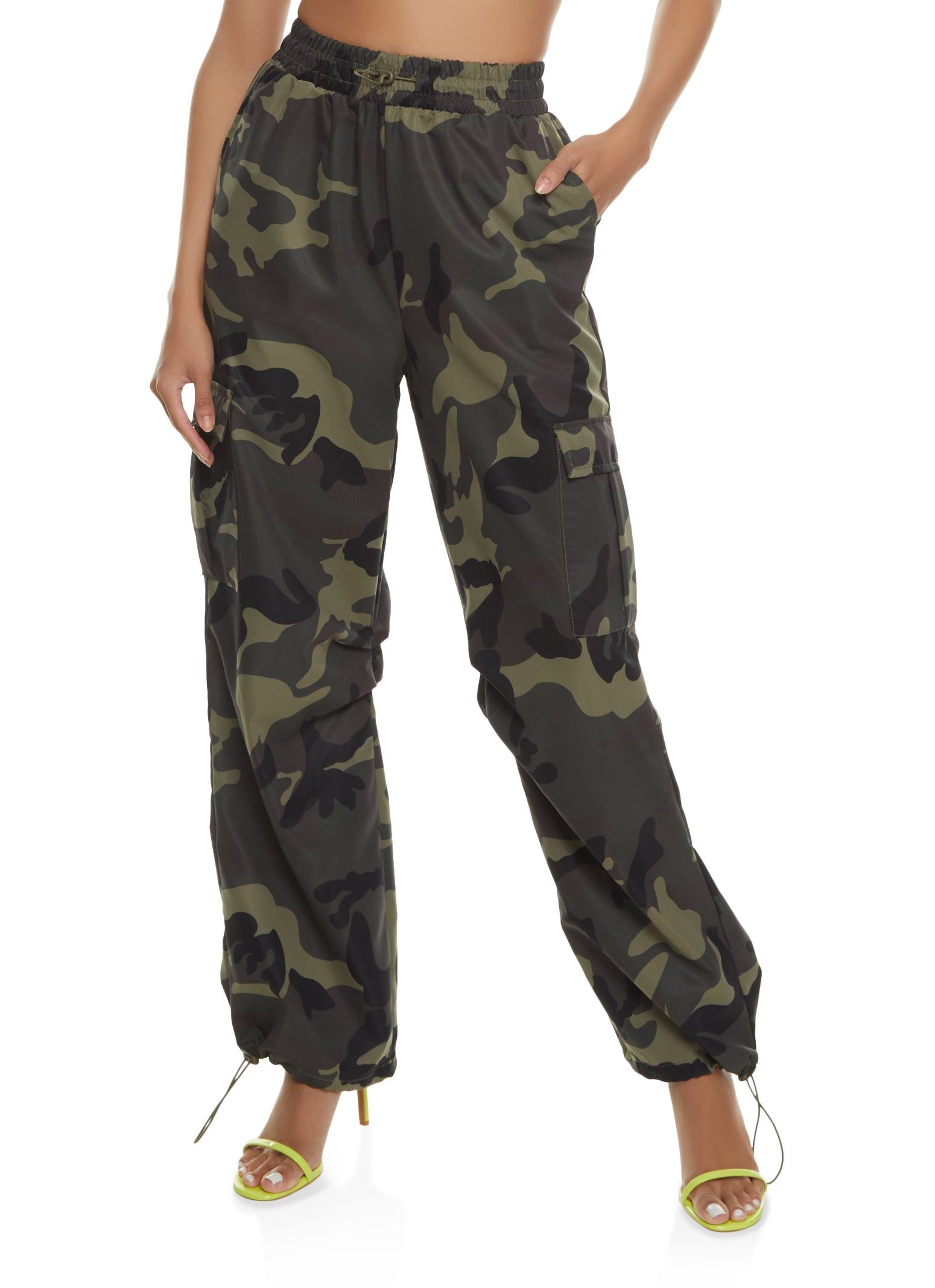 Camo Toggle Drawstring Cargo Pants sold by Rainbow