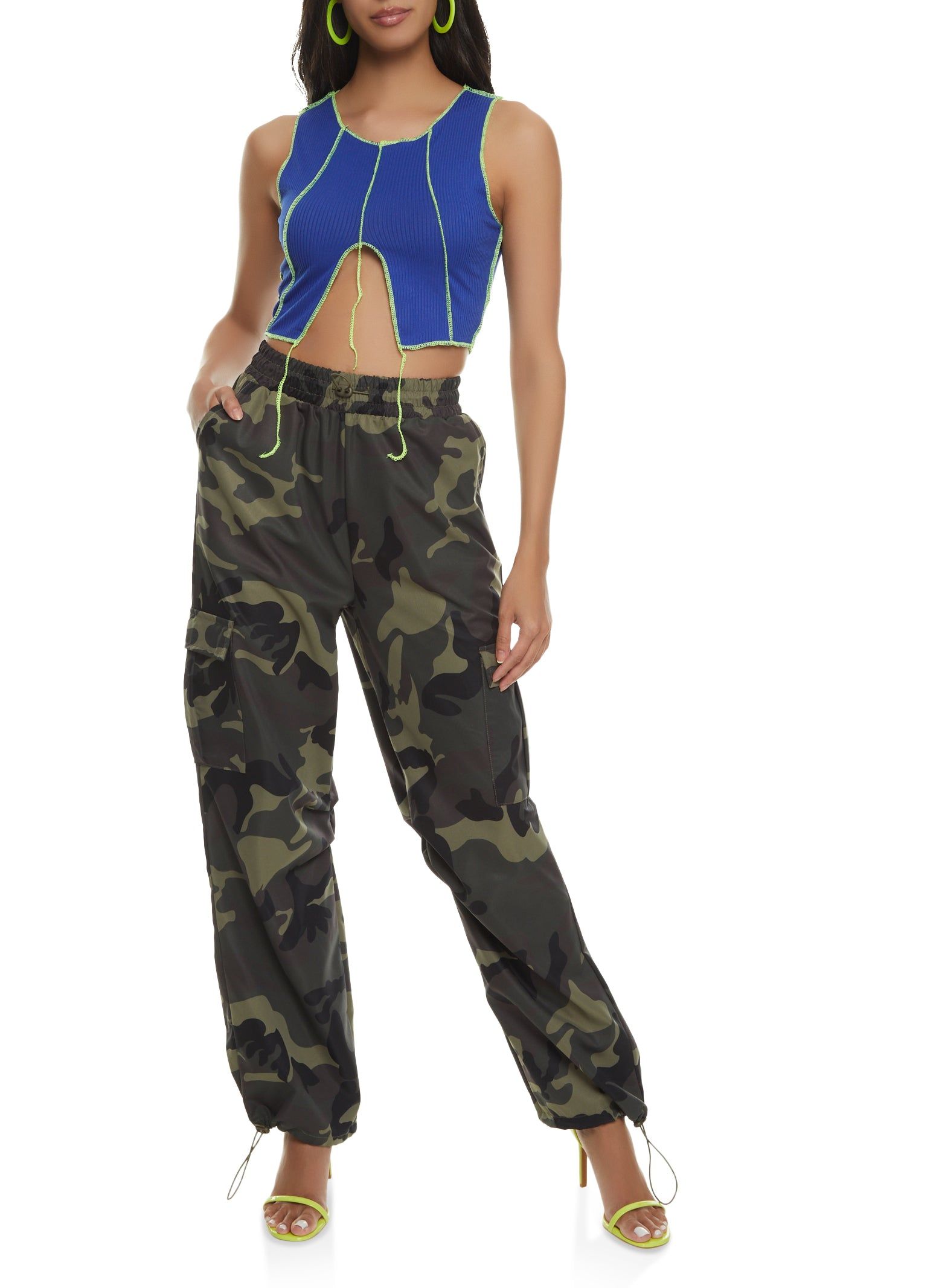 Camo Toggle Drawstring Cargo Pants sold by Rainbow product image thumbnail 2