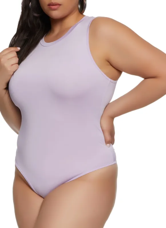 Plus Size Crew Neck Tank Bodysuit sold by Rainbow